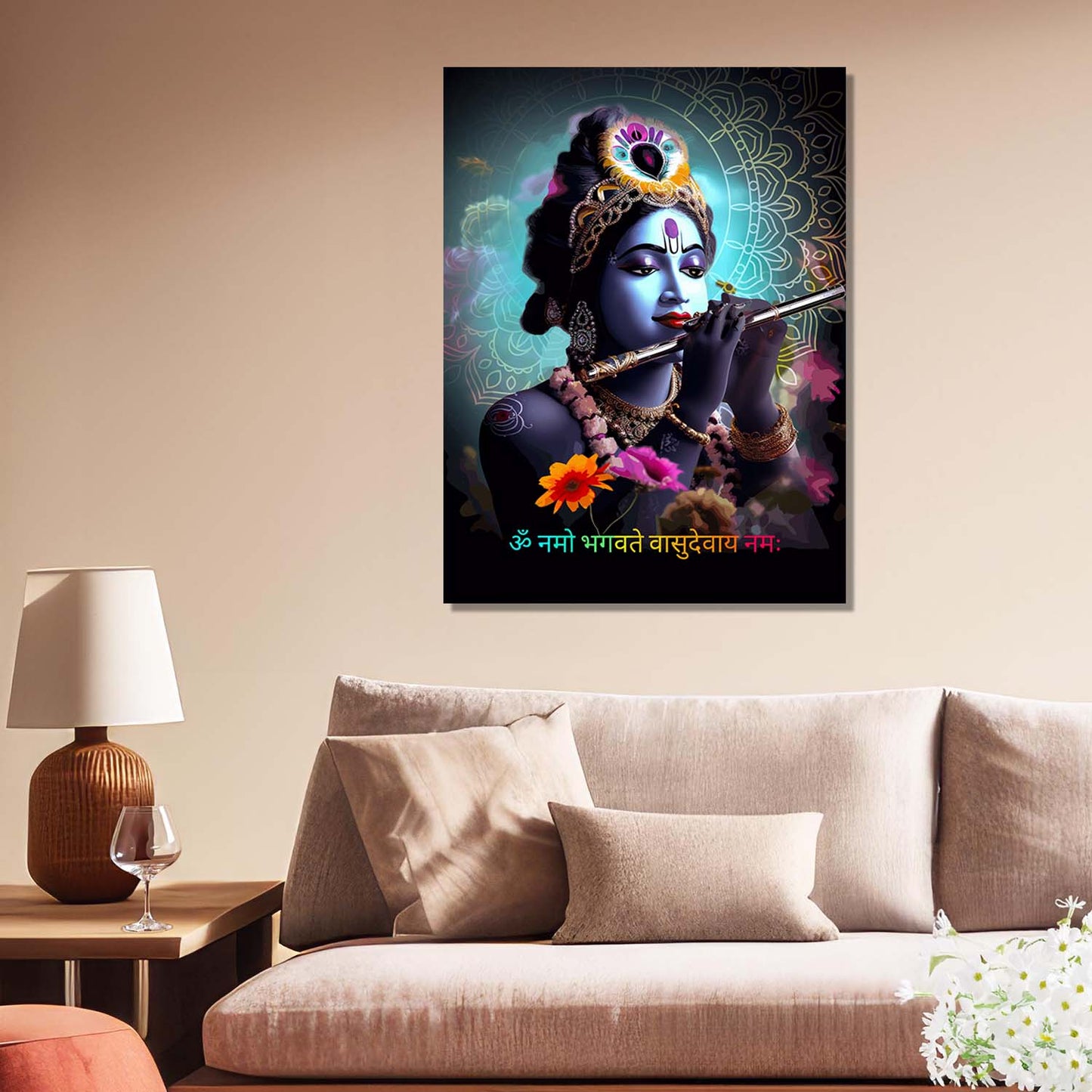 Krishna Canvas Art Print: Divine Serenity for Every Space