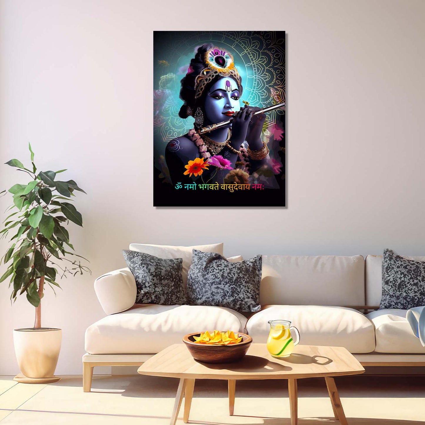 Krishna Canvas Art Print: Divine Serenity for Every Space