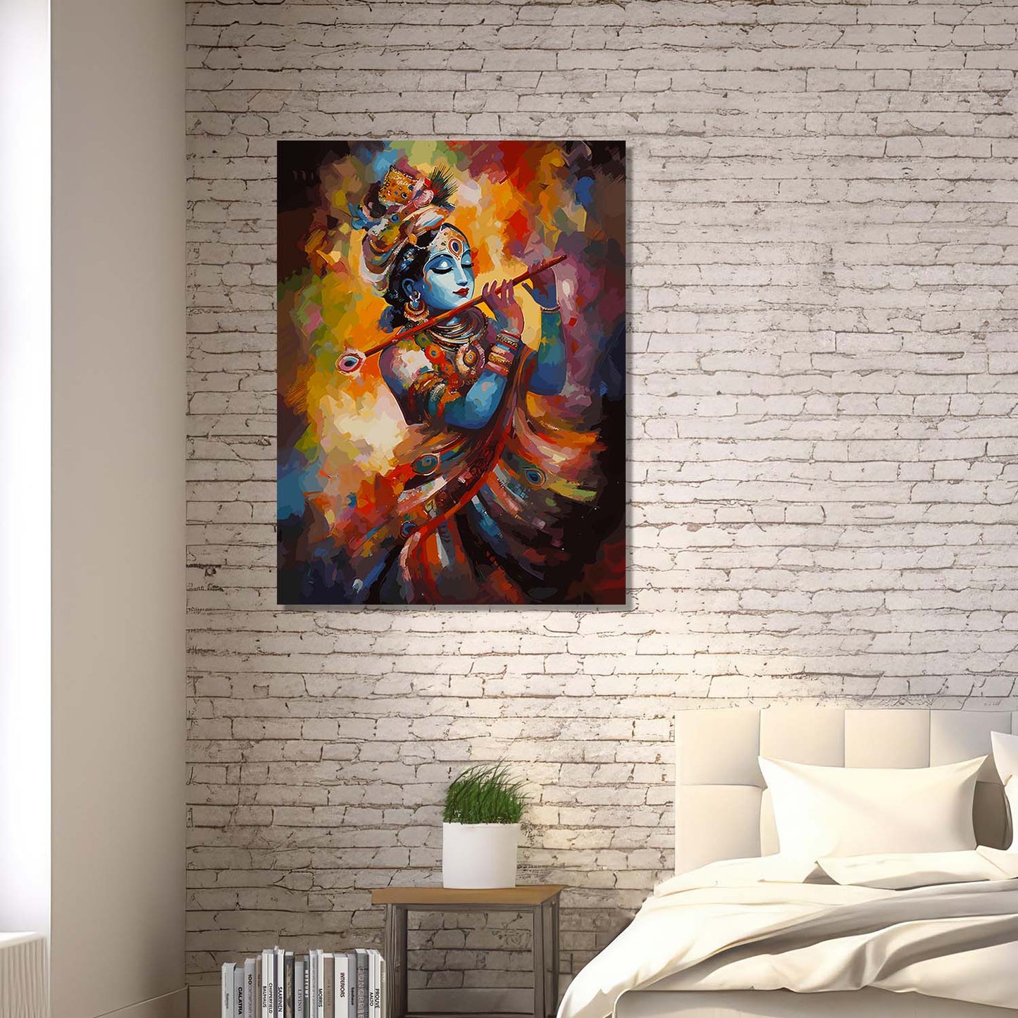 Krishna Canvas Art Print: Divine Serenity for Every Space