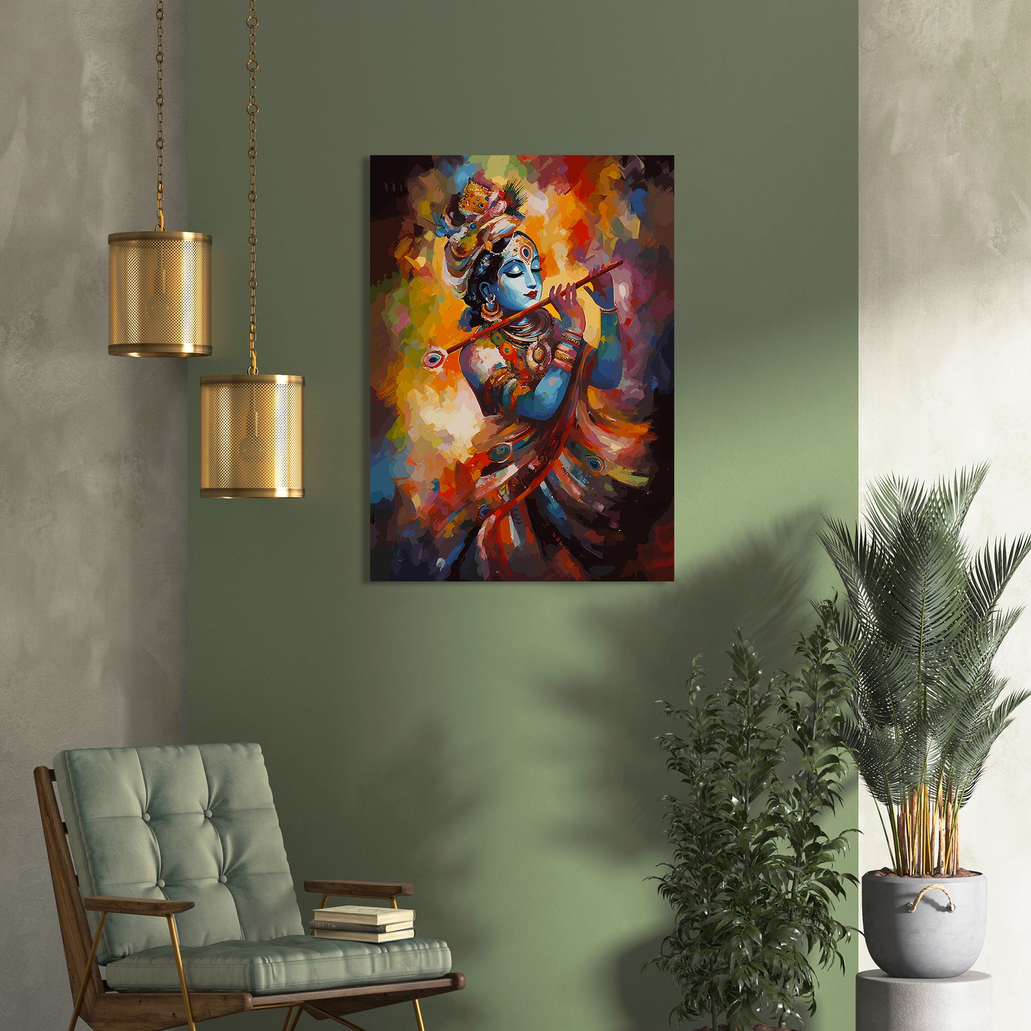 Luxury Krishna Canvas Art Piece for Wall Decoration-Kotart