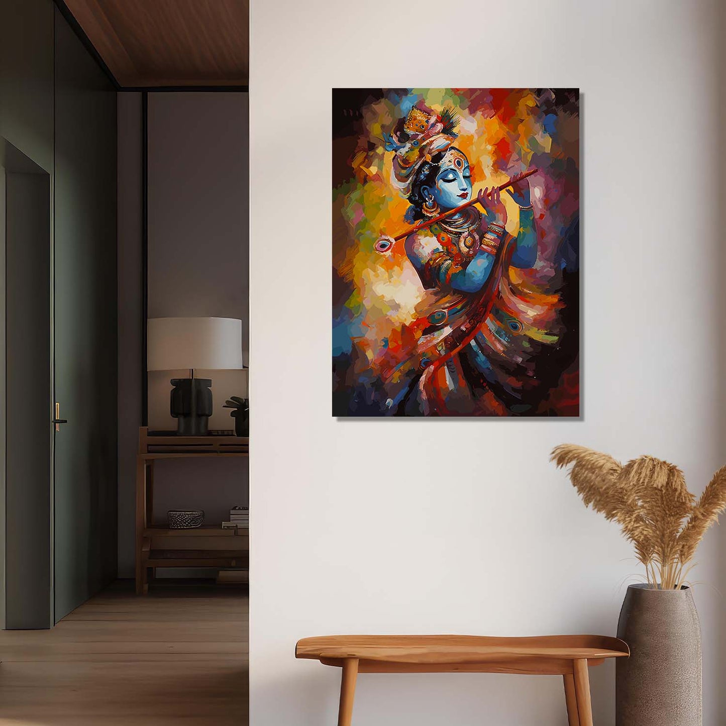 Krishna Canvas Art Print: Divine Serenity for Every Space