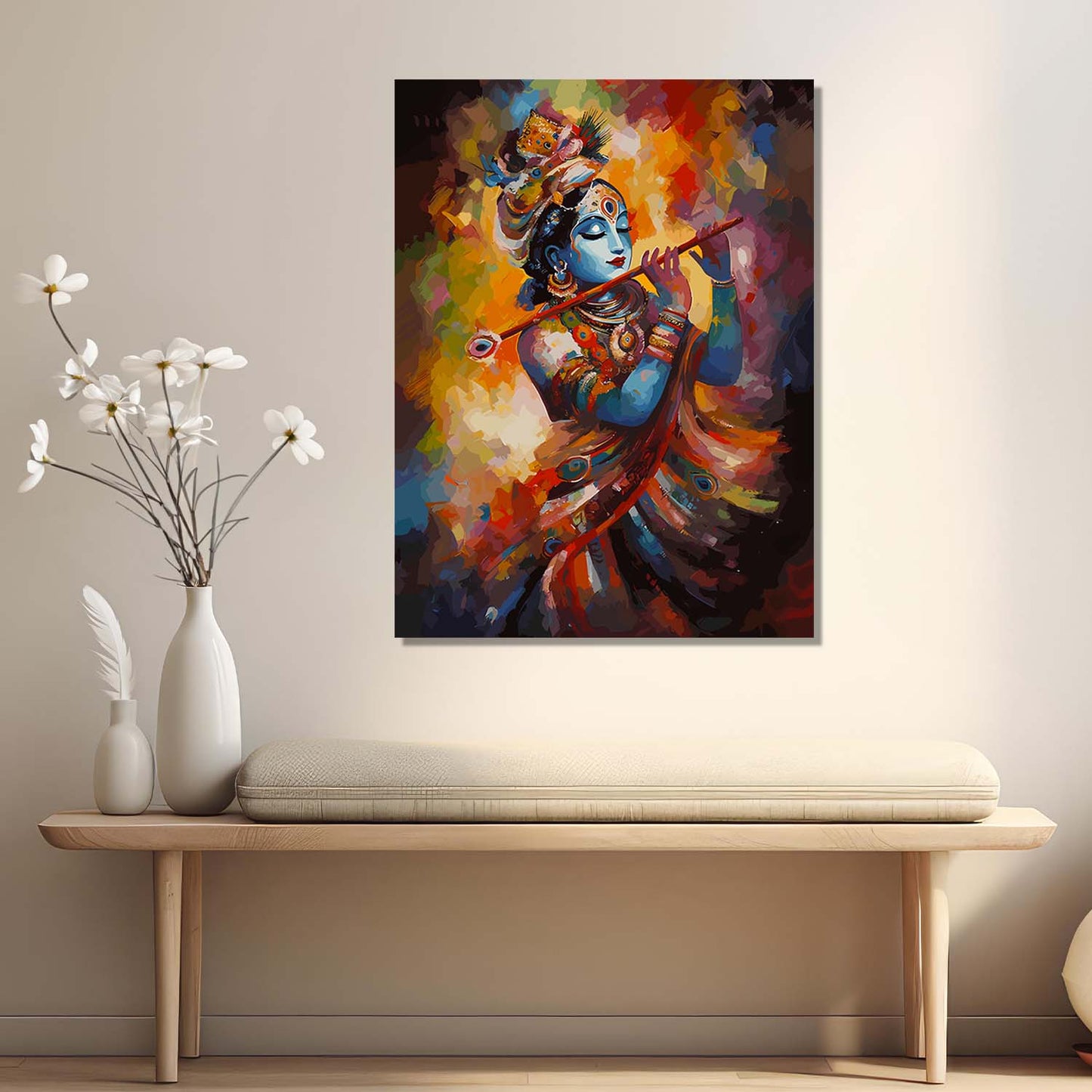 Krishna Canvas Art Print: Divine Serenity for Every Space