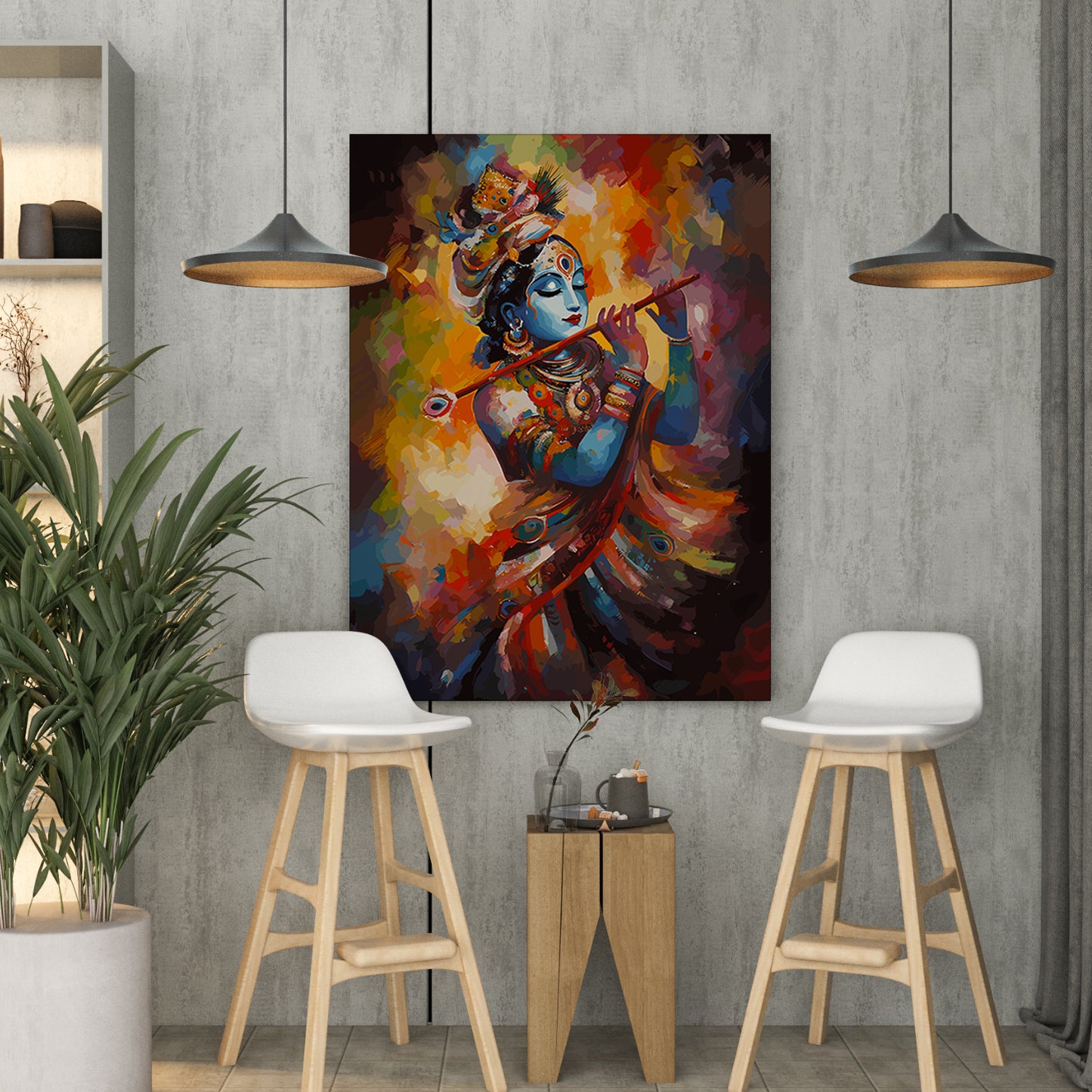 Luxury Krishna Canvas Art Piece for Wall Decoration-Kotart