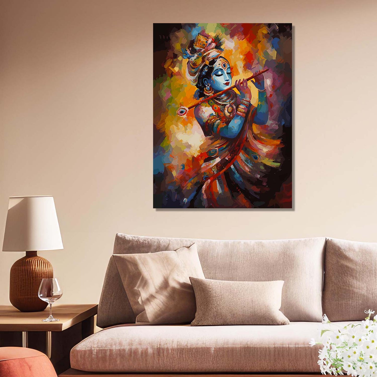 Krishna Canvas Art Print: Divine Serenity for Every Space