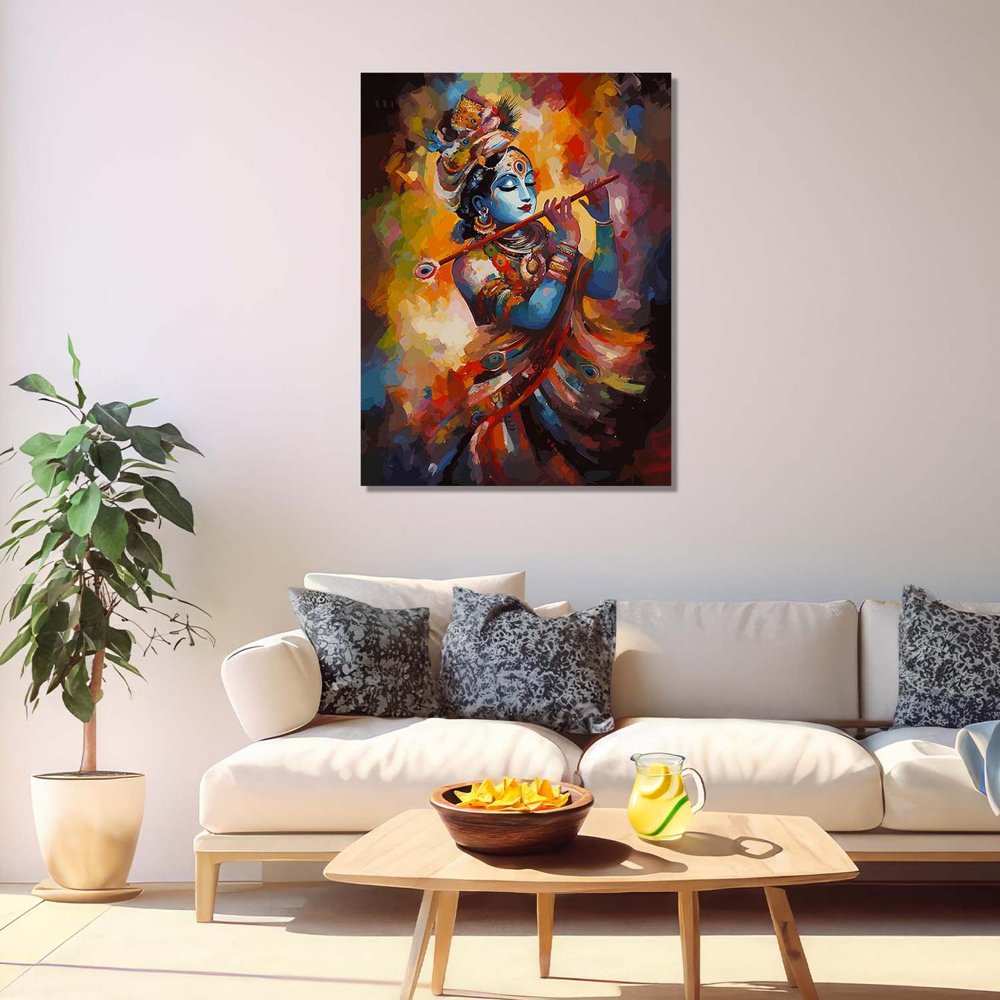 Krishna Canvas Art Print: Divine Serenity for Every Space