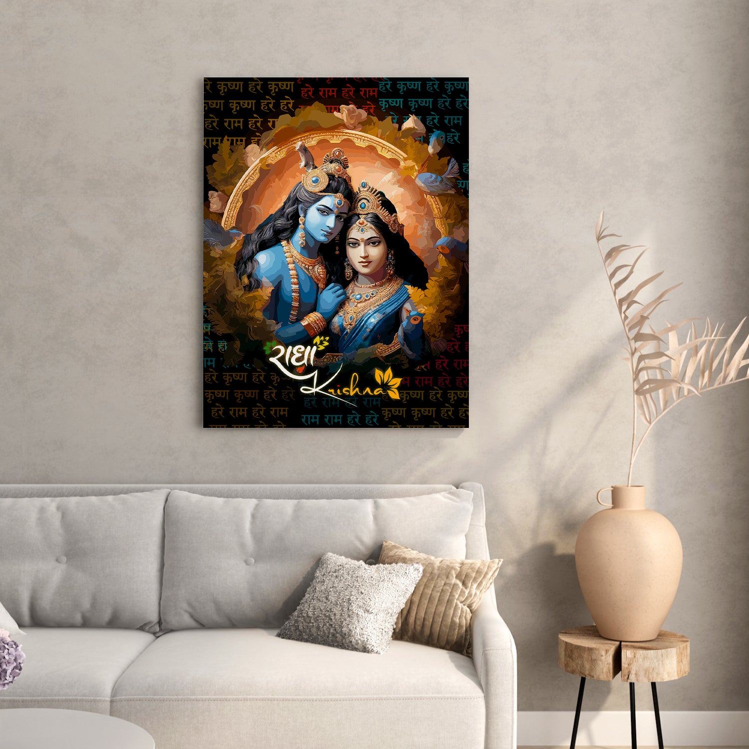 Beautiful Radha Krishna Canvas Art Piece for Wall Decoration-Kotart