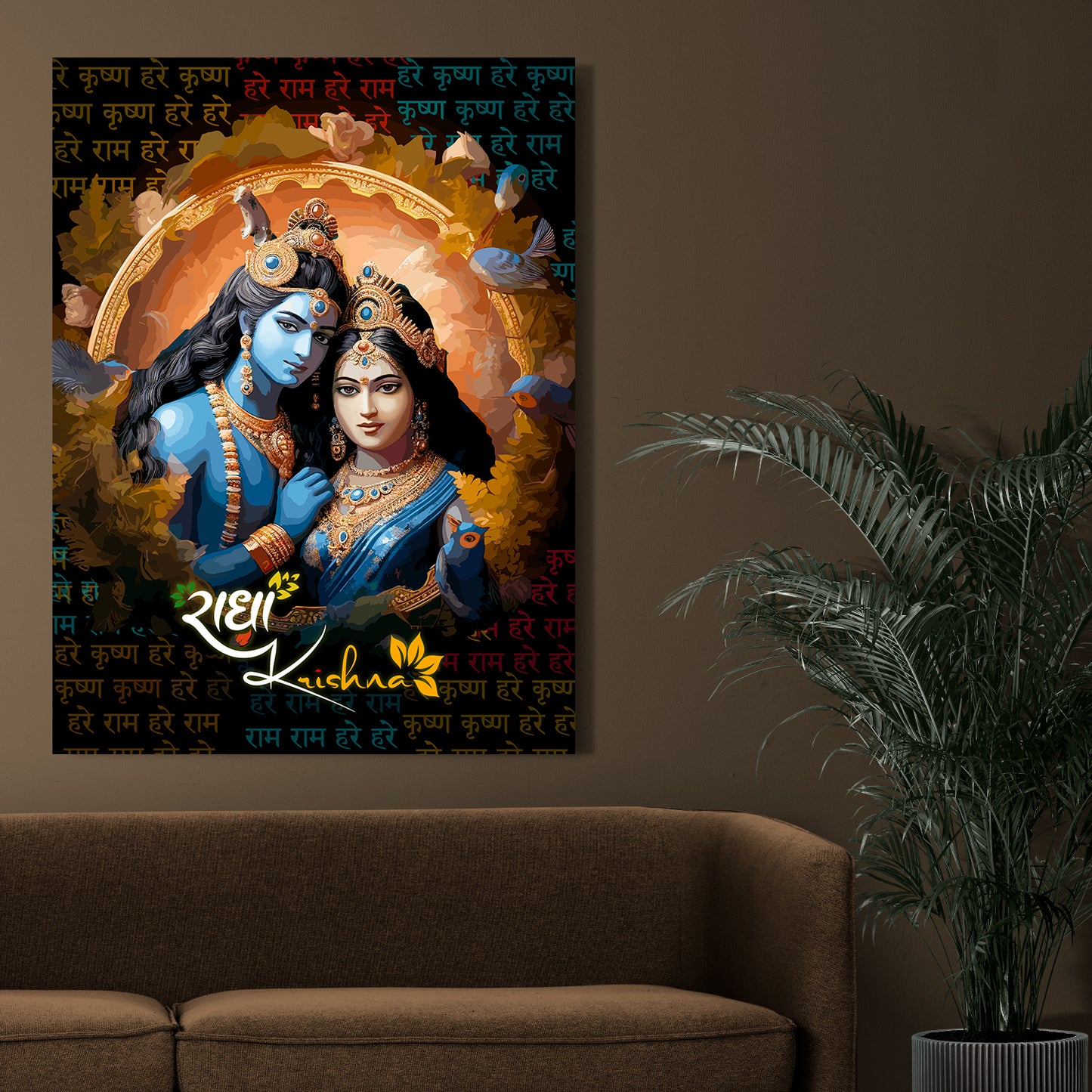 Beautiful Radha Krishna Canvas Art Piece for Wall Decoration-Kotart