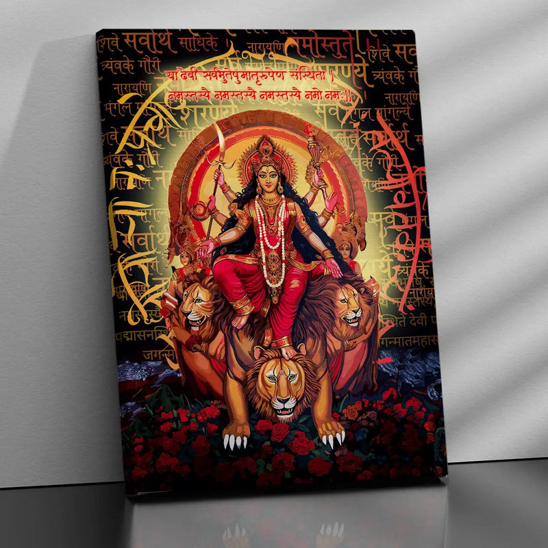 Strength & Grace: Goddess Durga Wall Decor-Kotart