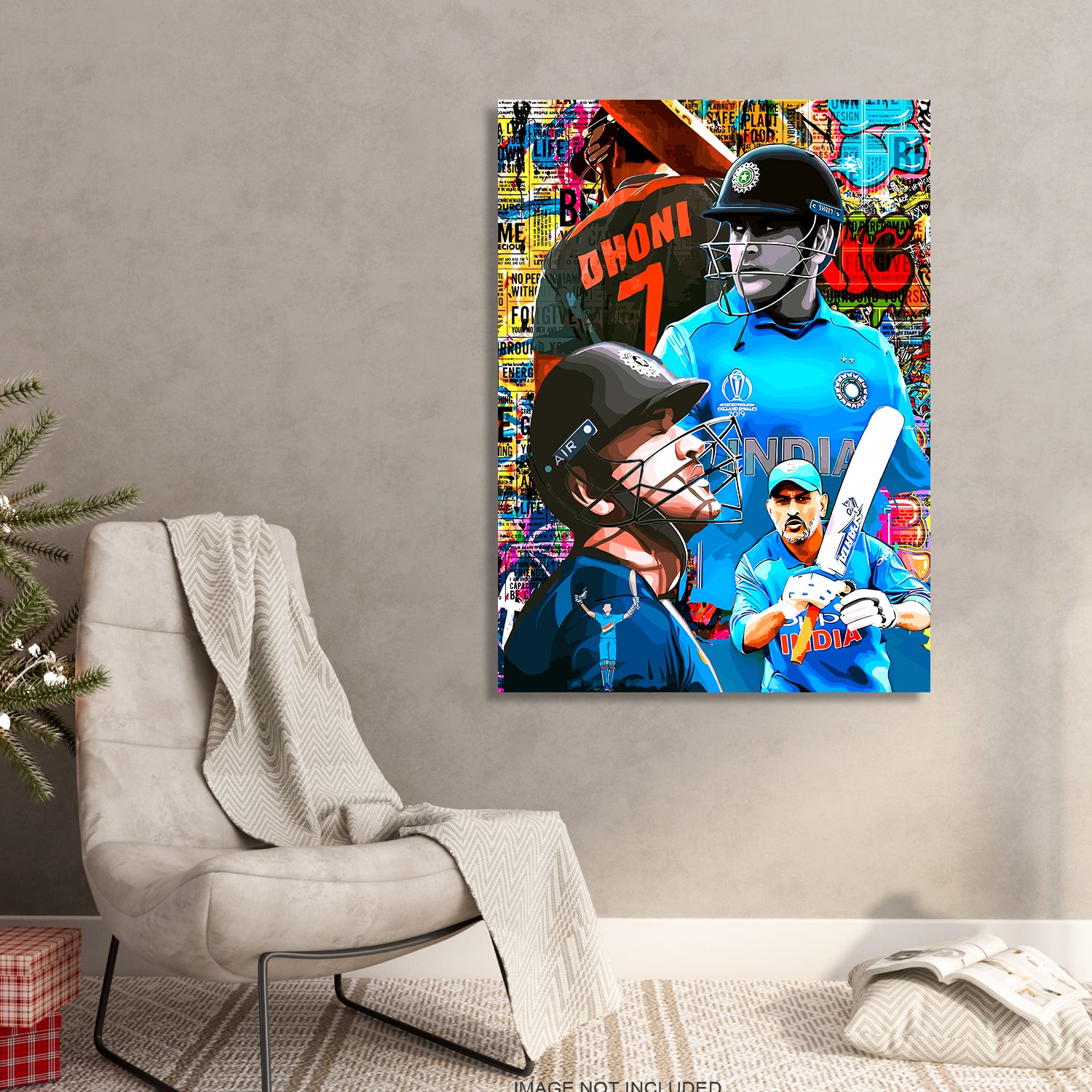 Cricket Legends MS Dhoni Canvas Painting-Kotart