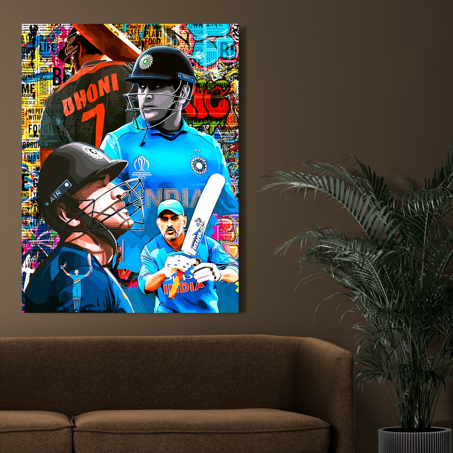 Cricket Legends MS Dhoni Canvas Painting-Kotart