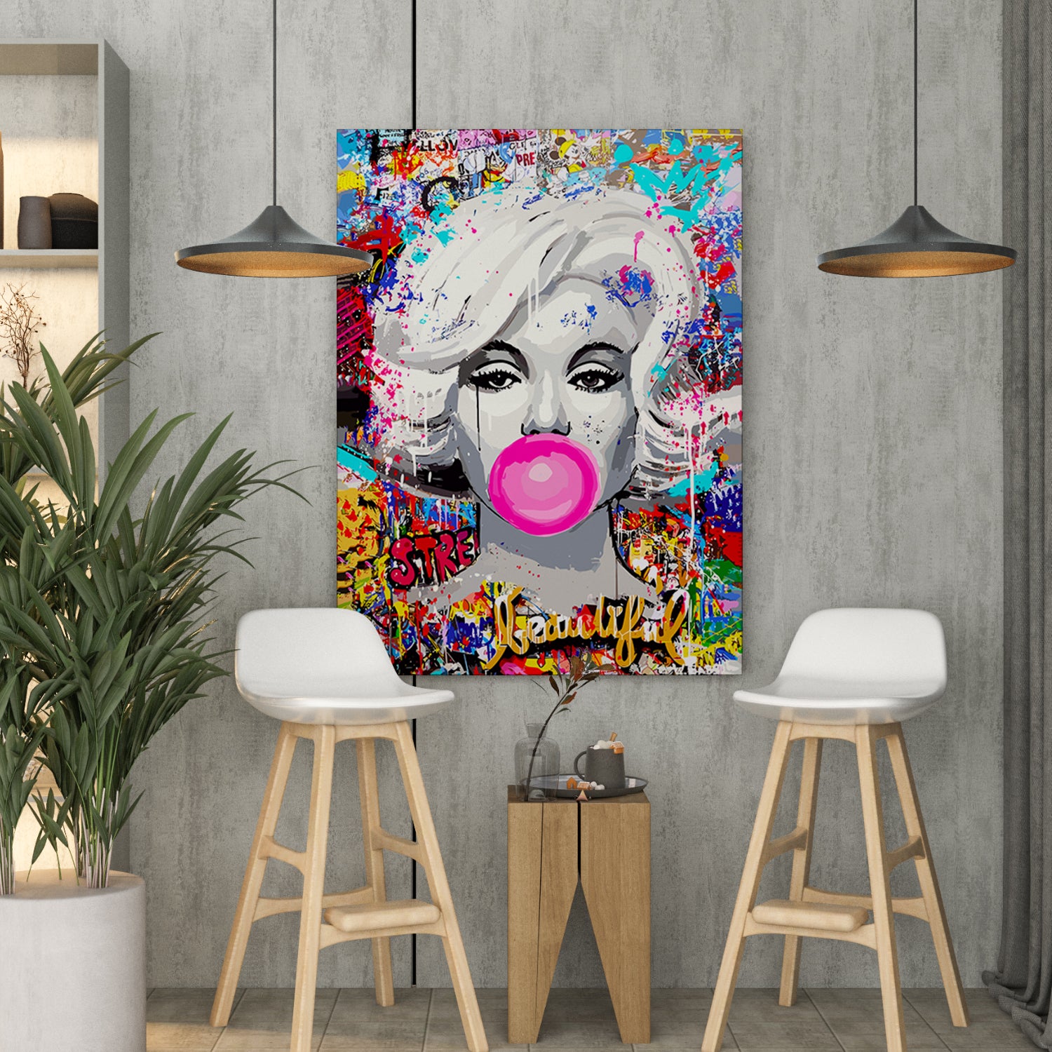 Marilyn Monroe Vibrant Pop Art Canvas Print – Kotart