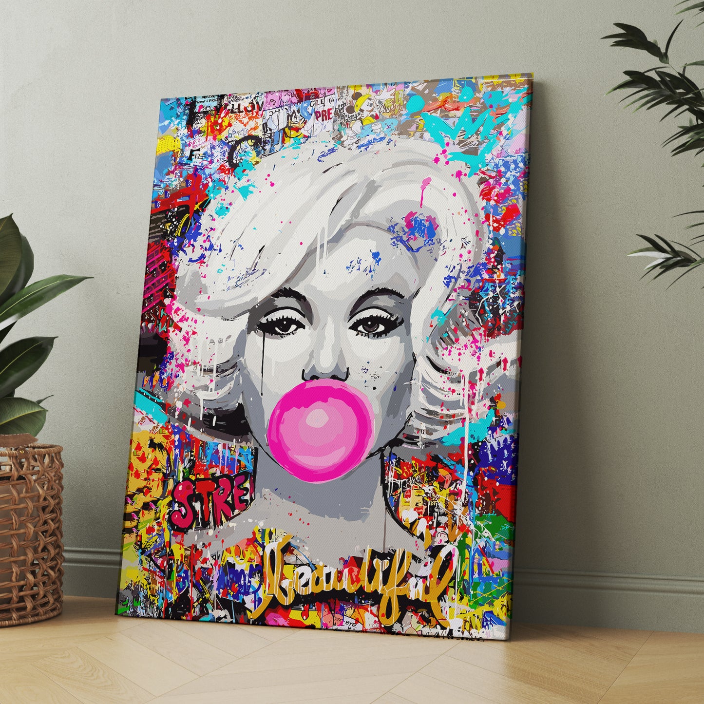 Marilyn Monroe Vibrant Pop Art Canvas Painting-Kotart