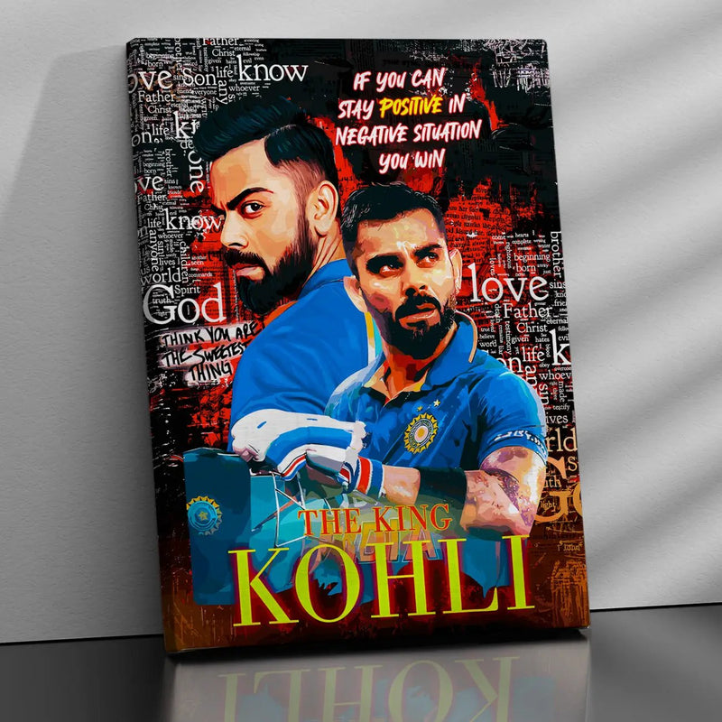 Cricket Legends Virat Kohli Canvas Painting-Kotart