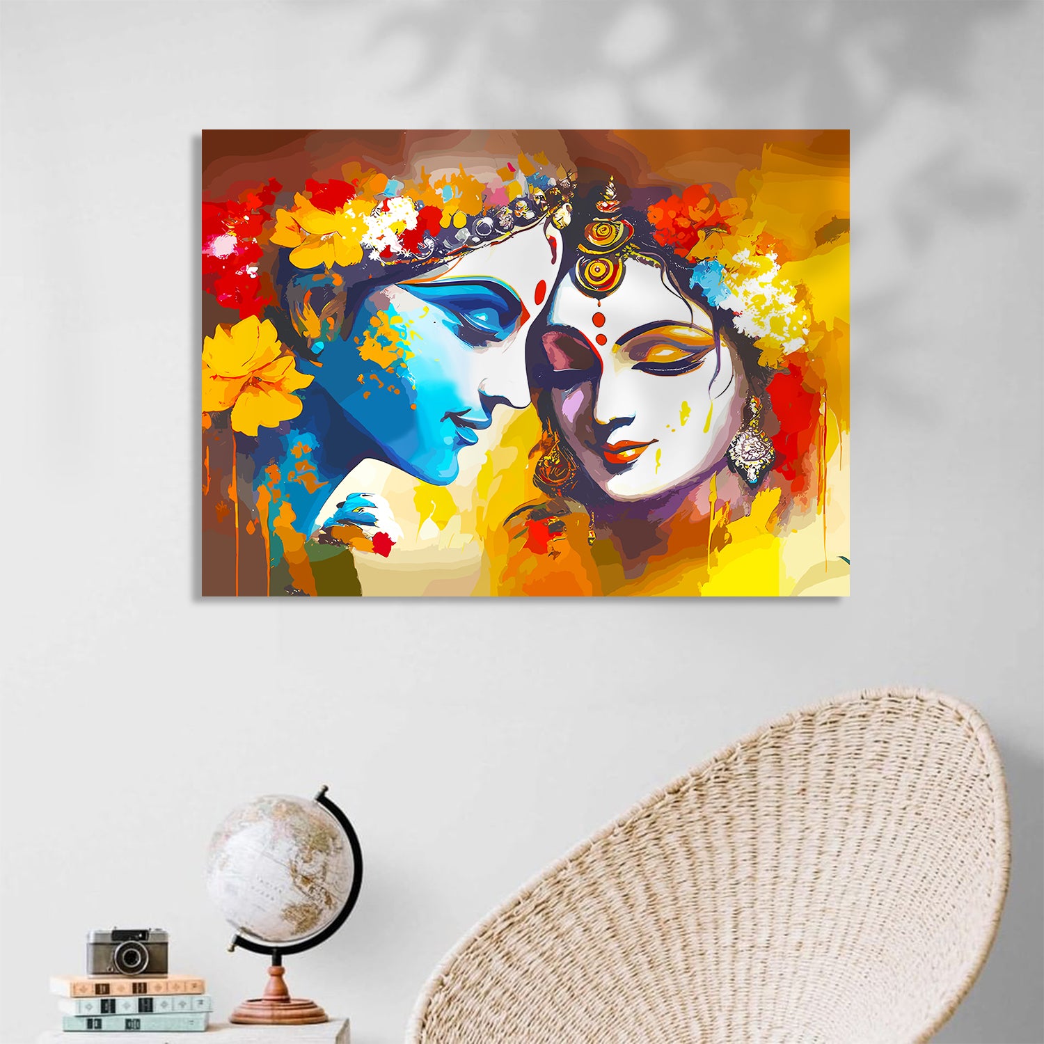 Beautiful Radha Krishna Canvas Art Piece for Wall Decoration-Kotart