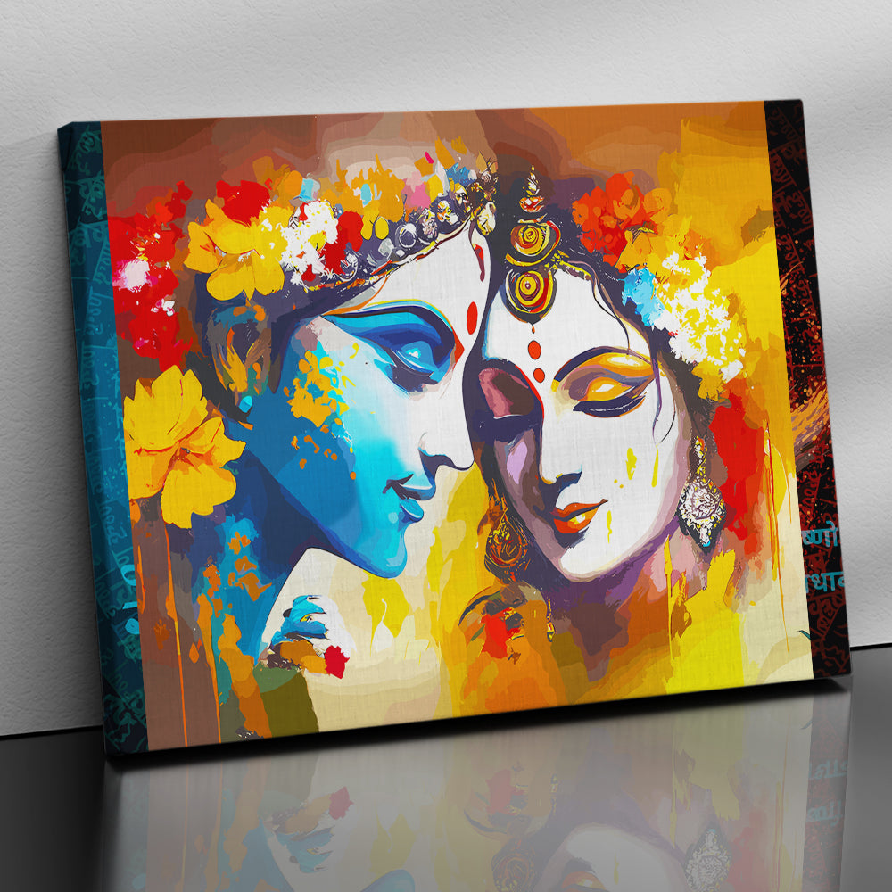 Beautiful Radha Krishna Canvas Art Piece for Wall Decoration-Kotart