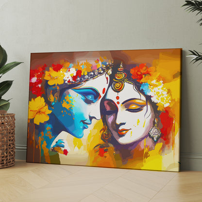 Beautiful Radha Krishna Canvas Art Piece for Wall Decoration-Kotart