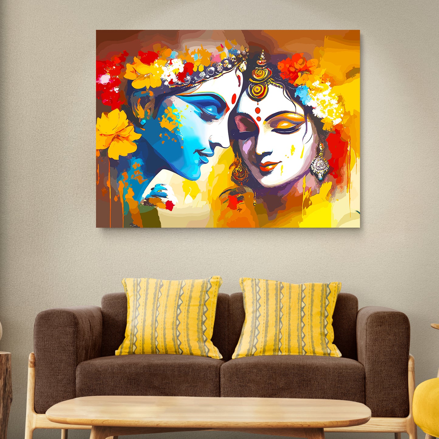 Beautiful Radha Krishna Canvas Art Piece for Wall Decoration-Kotart