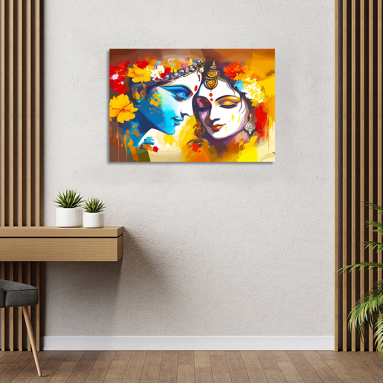 Beautiful Radha Krishna Canvas Art Piece for Wall Decoration-Kotart