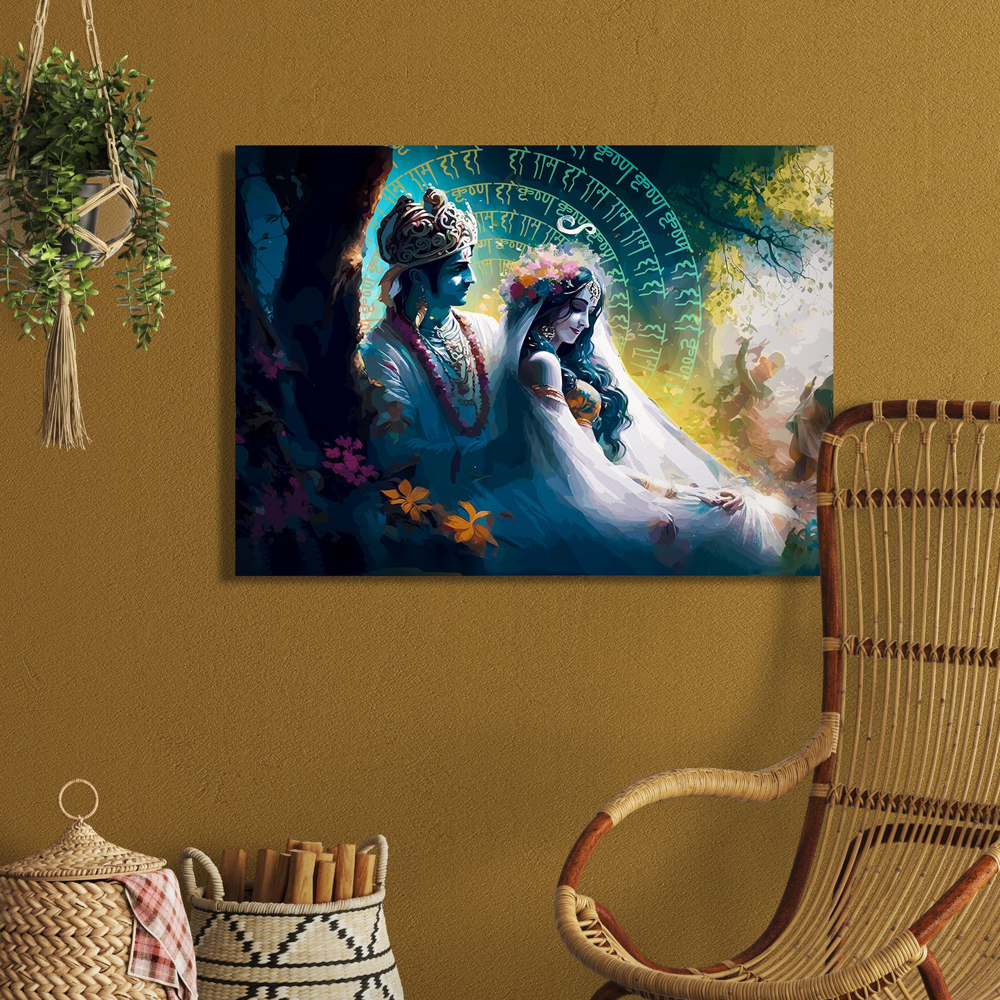 Symbol of Love Radha Krishna Canvas Art Piece for Wall Decoration-Kotart