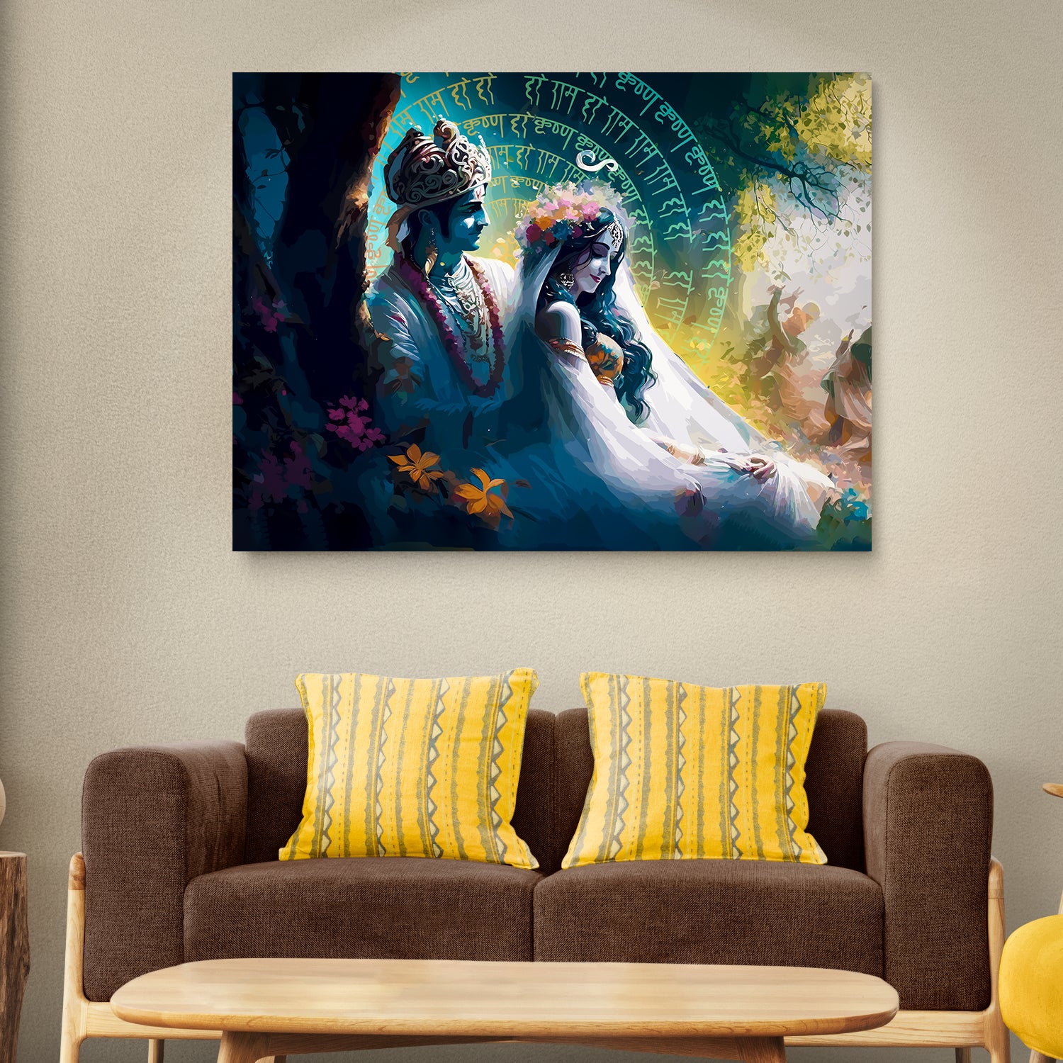 Symbol of Love Radha Krishna Canvas Art Piece for Wall Decoration-Kotart