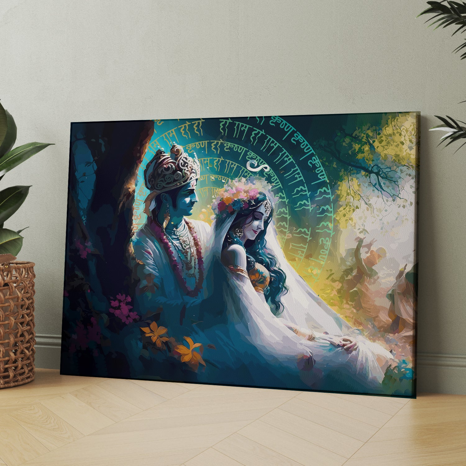 Symbol of Love Radha Krishna Canvas Art Piece for Wall Decoration-Kotart