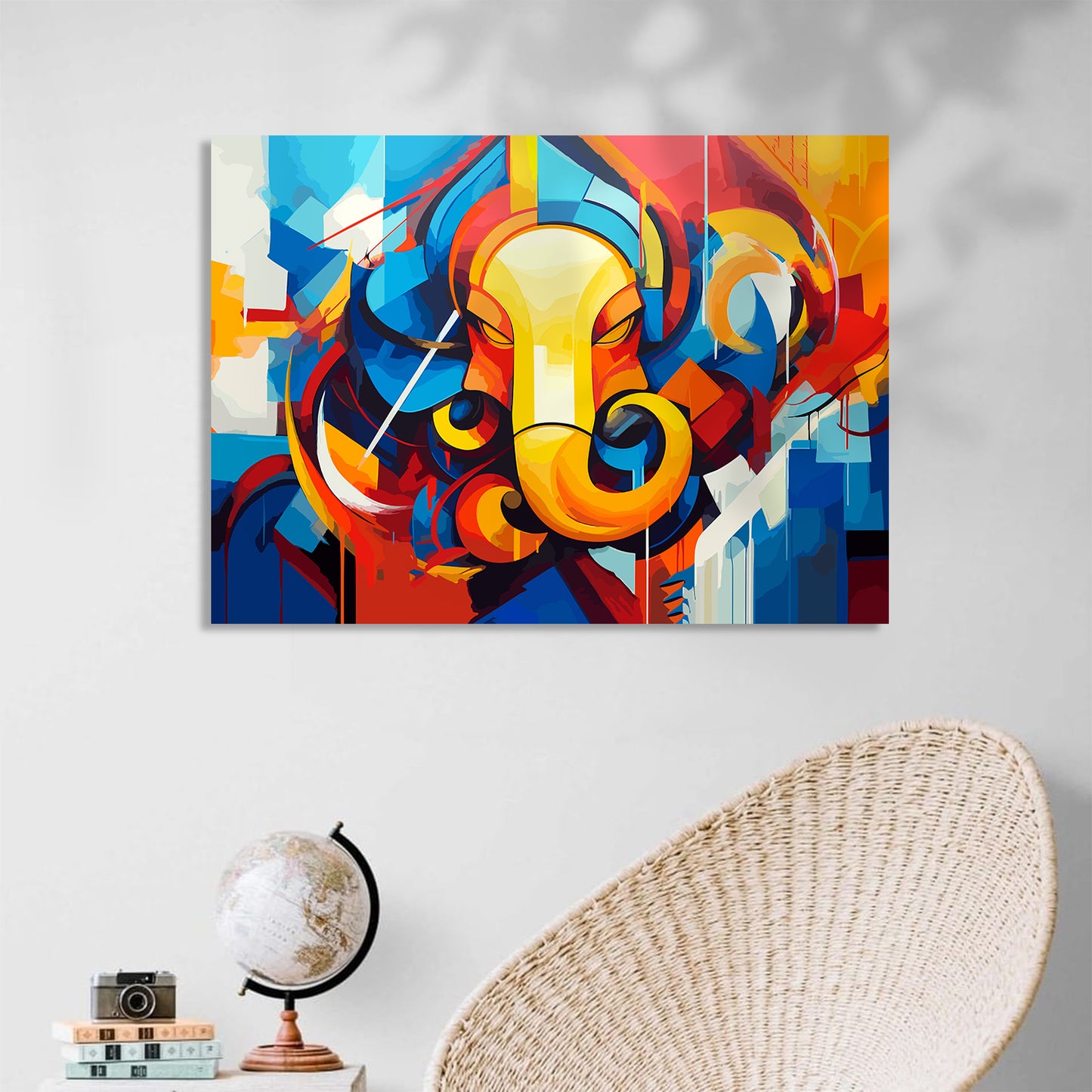 Modern Ganesha Art Canvas Paintings for Home and Living Room Pooja Room Wall Decor-Kotart