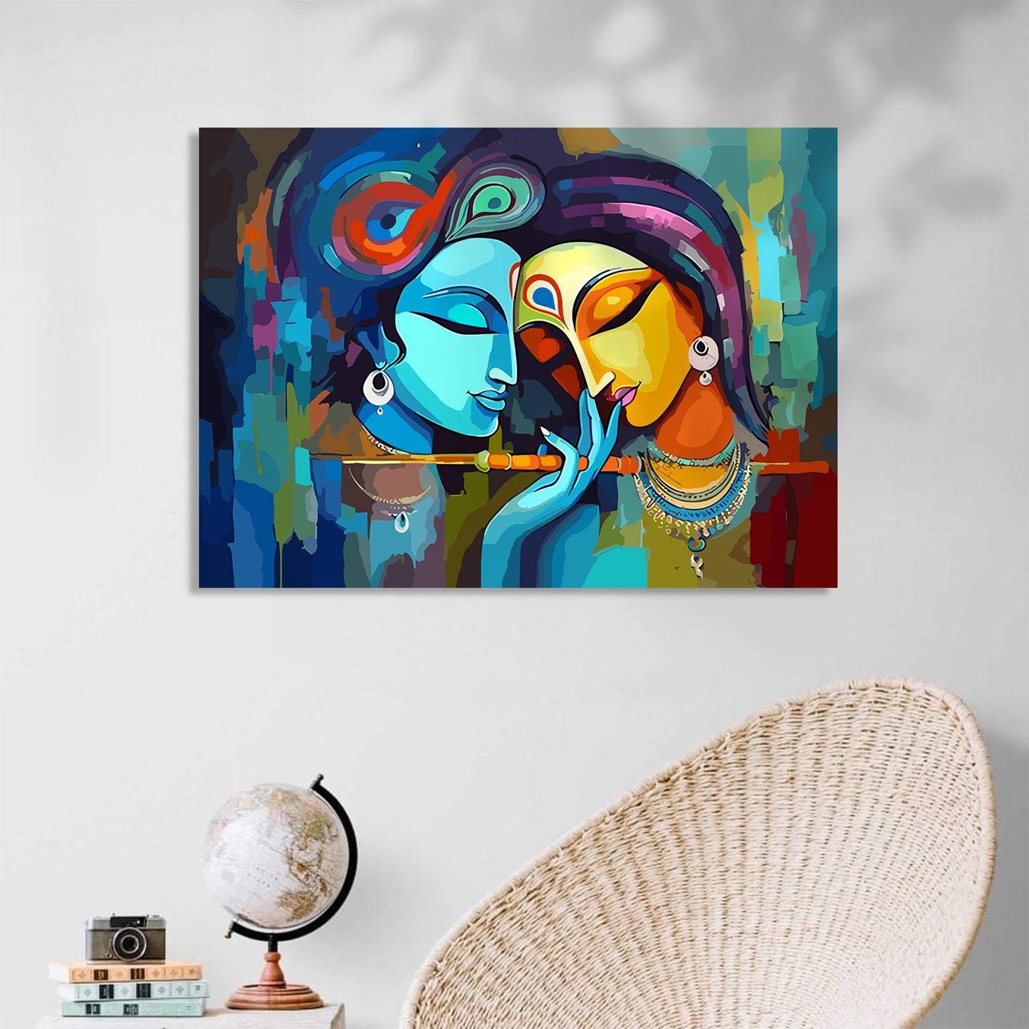 Symbol of Love Radha Krishna Canvas Art Piece for Wall Decoration-Kotart