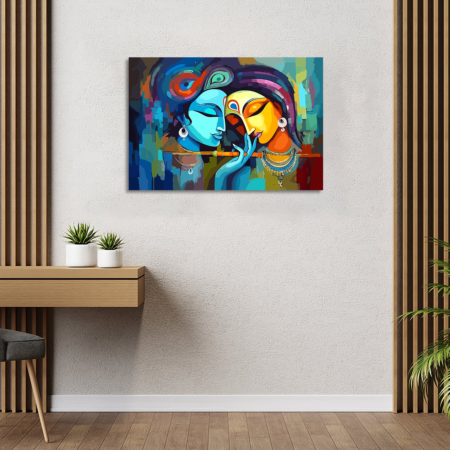 Symbol of Love Radha Krishna Canvas Art Piece for Wall Decoration-Kotart