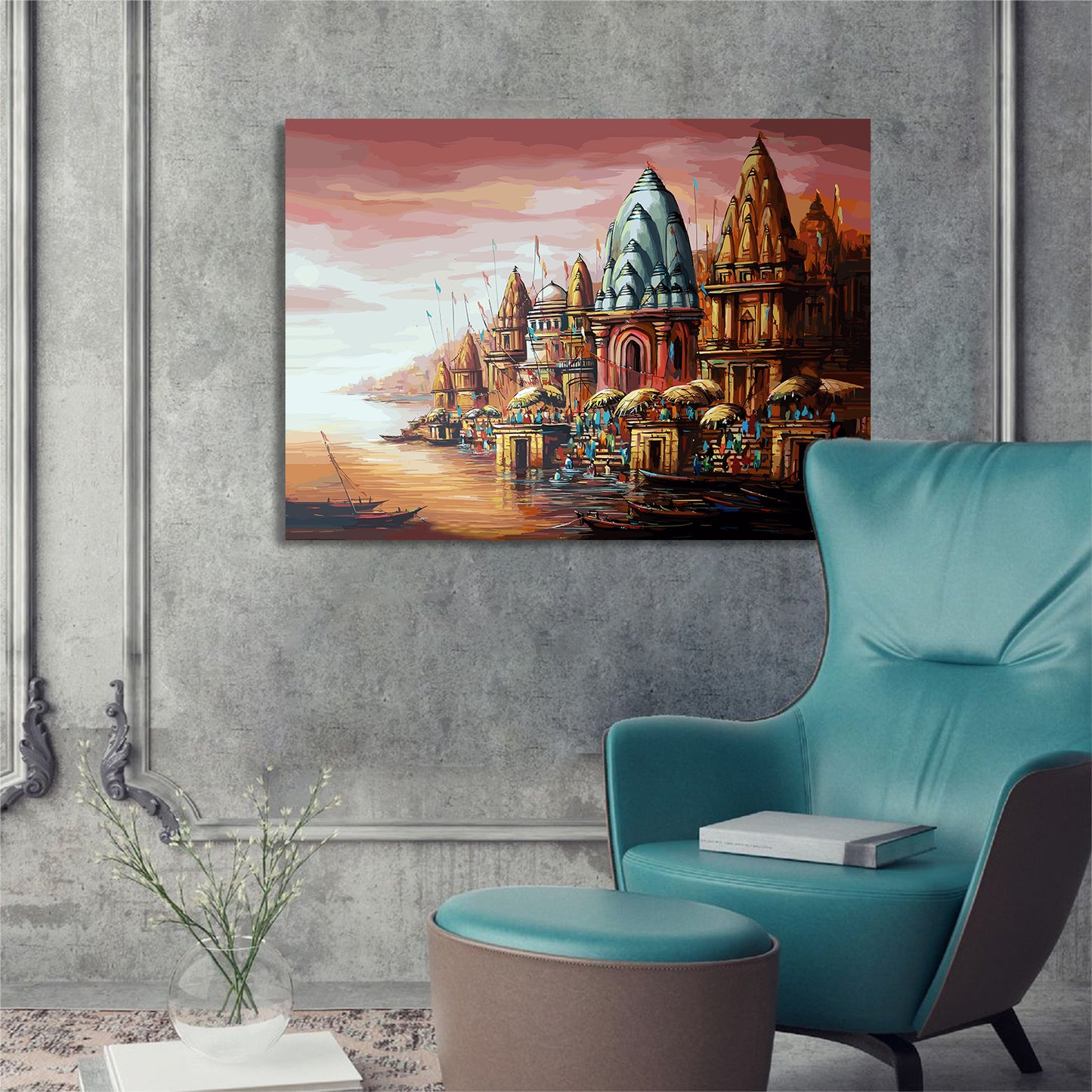 Sacred Temple : Divine Mandir Canvas Painting-Kotart