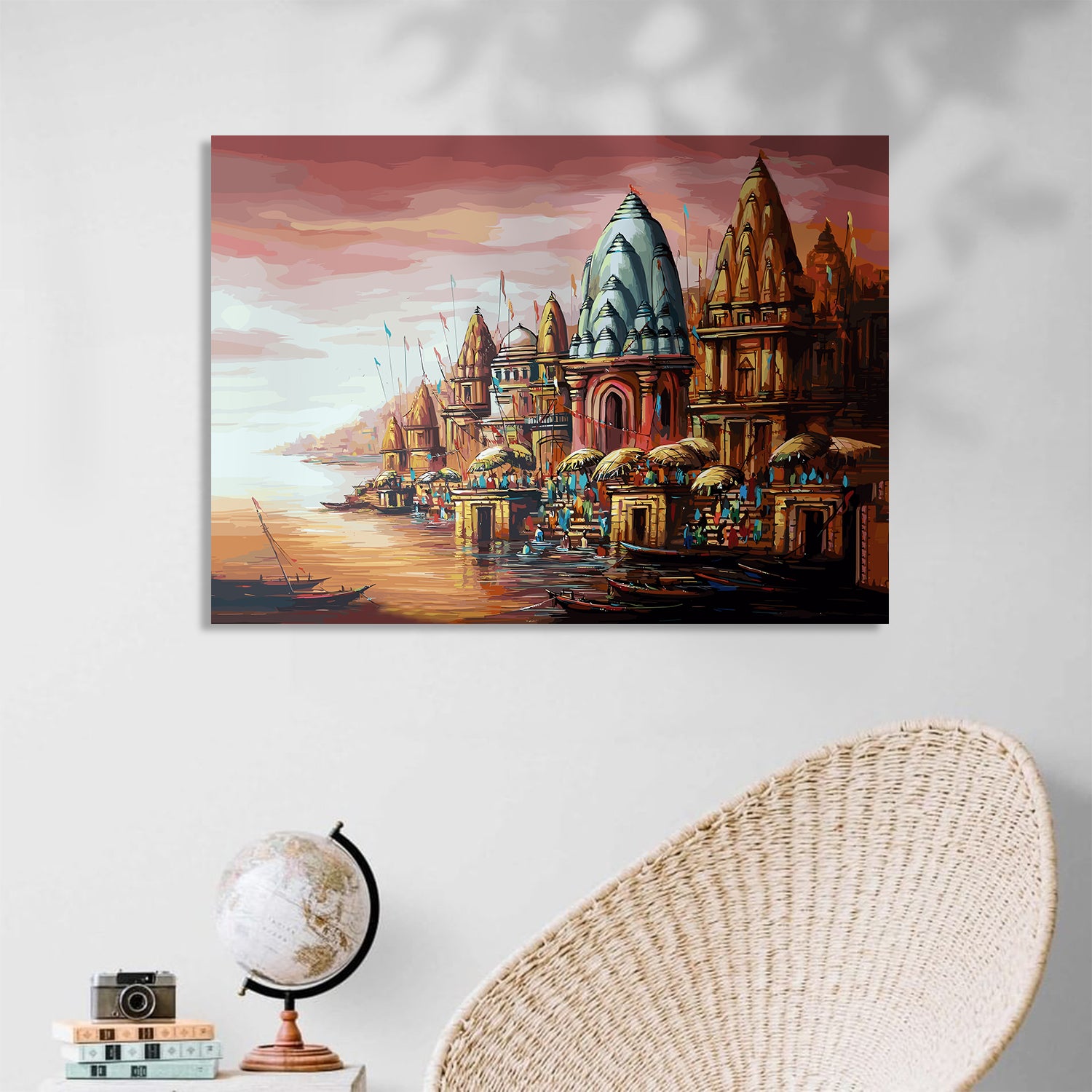 Sacred Temple : Divine Mandir Canvas Painting-Kotart