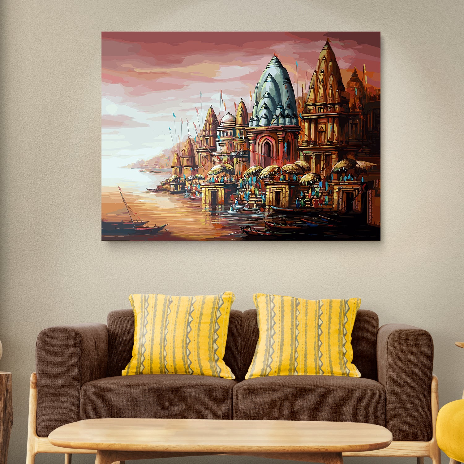 Sacred Temple : Divine Mandir Canvas Painting-Kotart