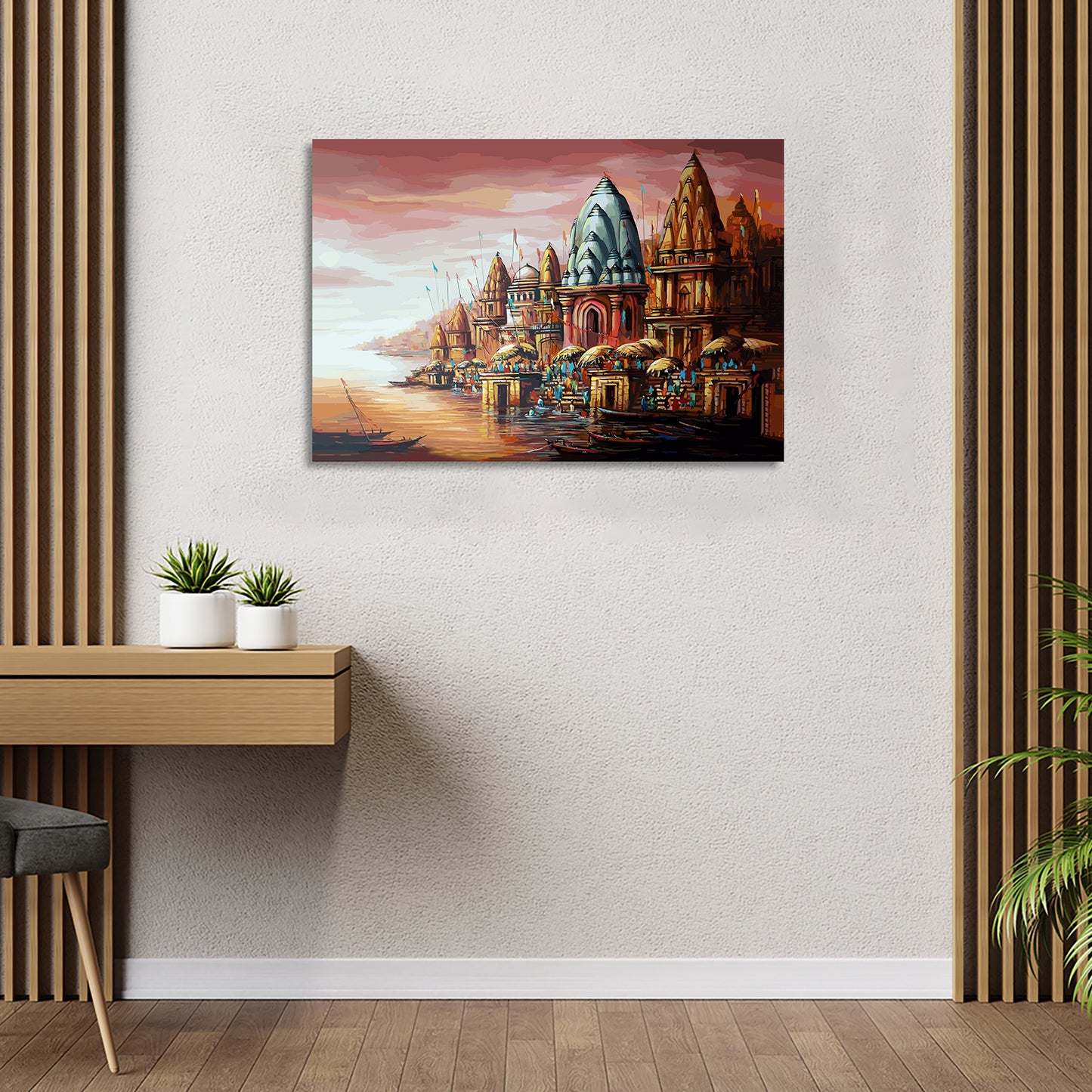 Sacred Temple : Divine Mandir Canvas Painting-Kotart