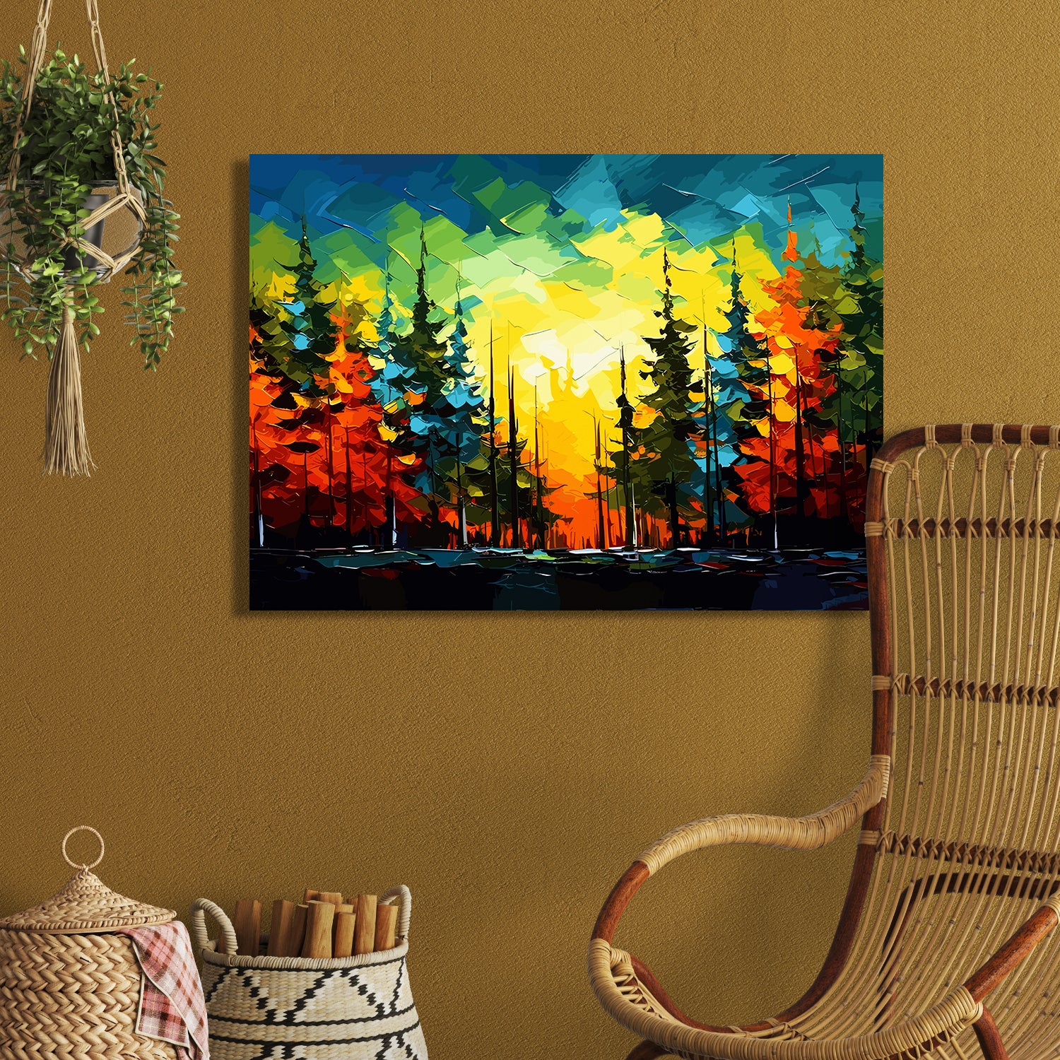 Vibrant Nature-Inspired Canvas Painting - A Symphony of Colors and Bea –  Kotart