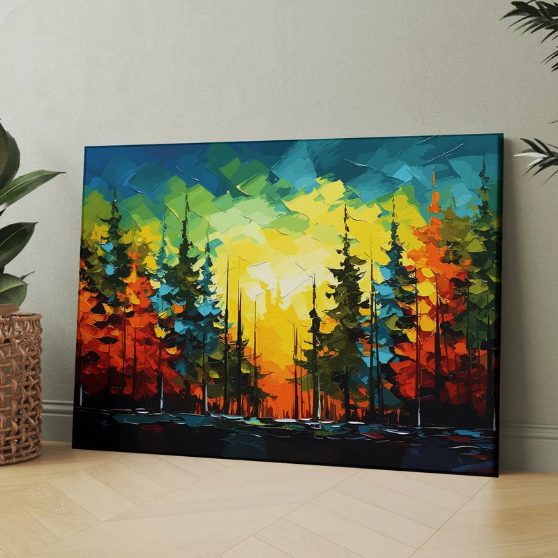 Vibrant Nature-Inspired Canvas Painting - A Symphony of Colors and Beauty-Kotart