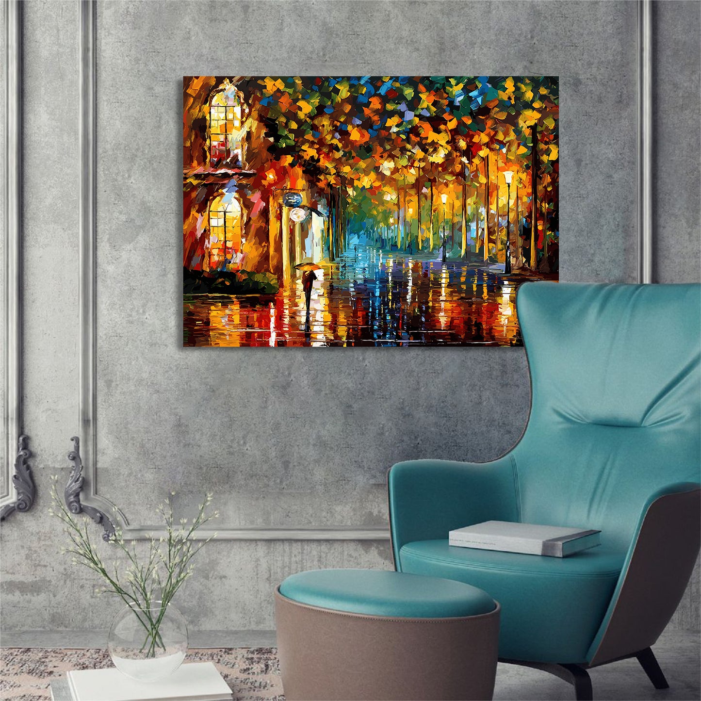 Contemporary Mixed Media Canvas Painting Inspired By Leonid Afremov Fe –  Kotart