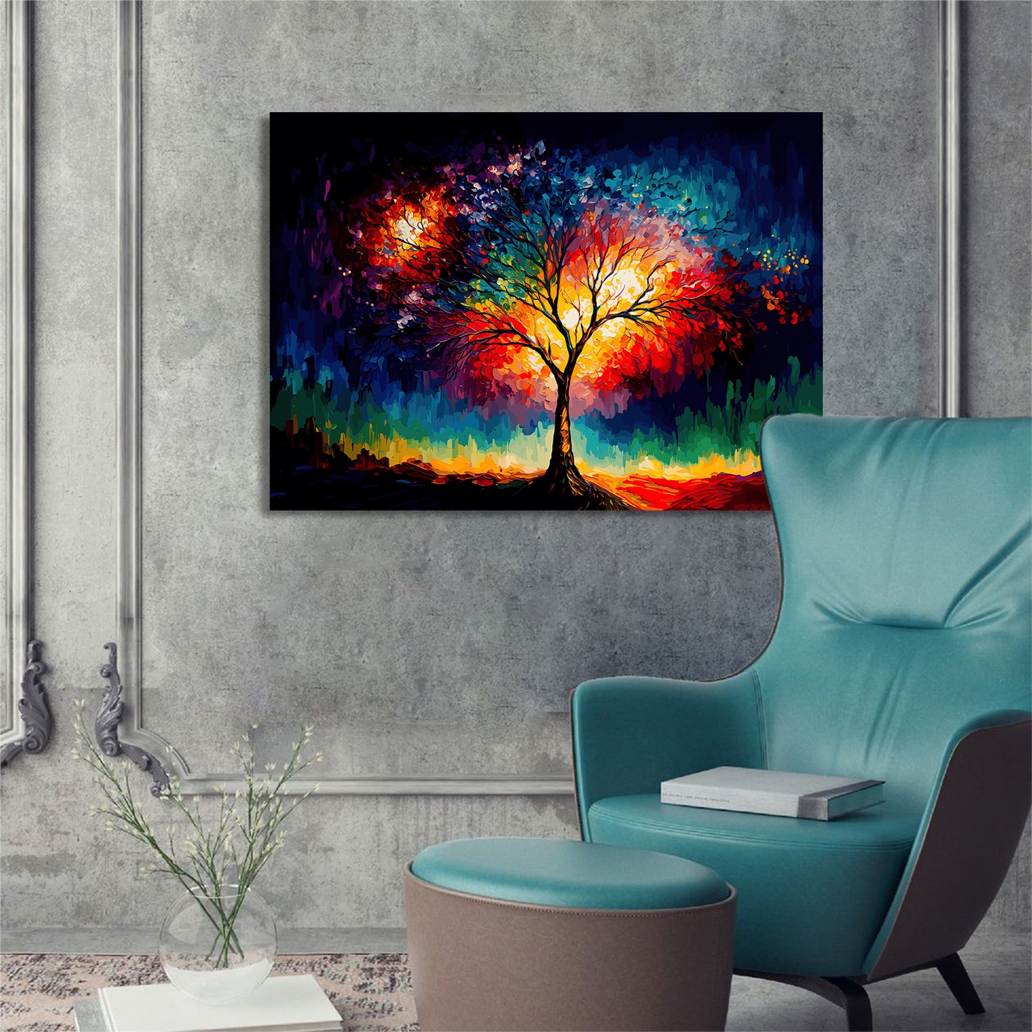 Vibrant Nature-Inspired Canvas Painting - A Symphony of Colors and Beauty-Kotart