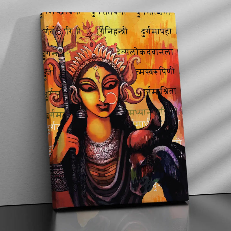 Durga Maa Canvas Painting - Divine Feminine Power and Grace-Kotart