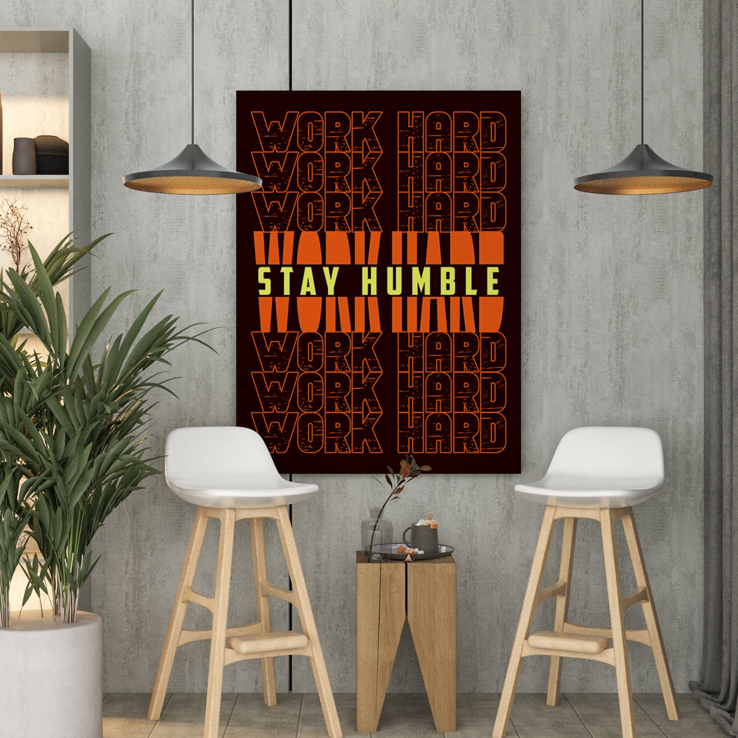 Stay Humble Work Hard Quote Canvas Arts for Home Office Study Room Living Room Wall Decor-Kotart