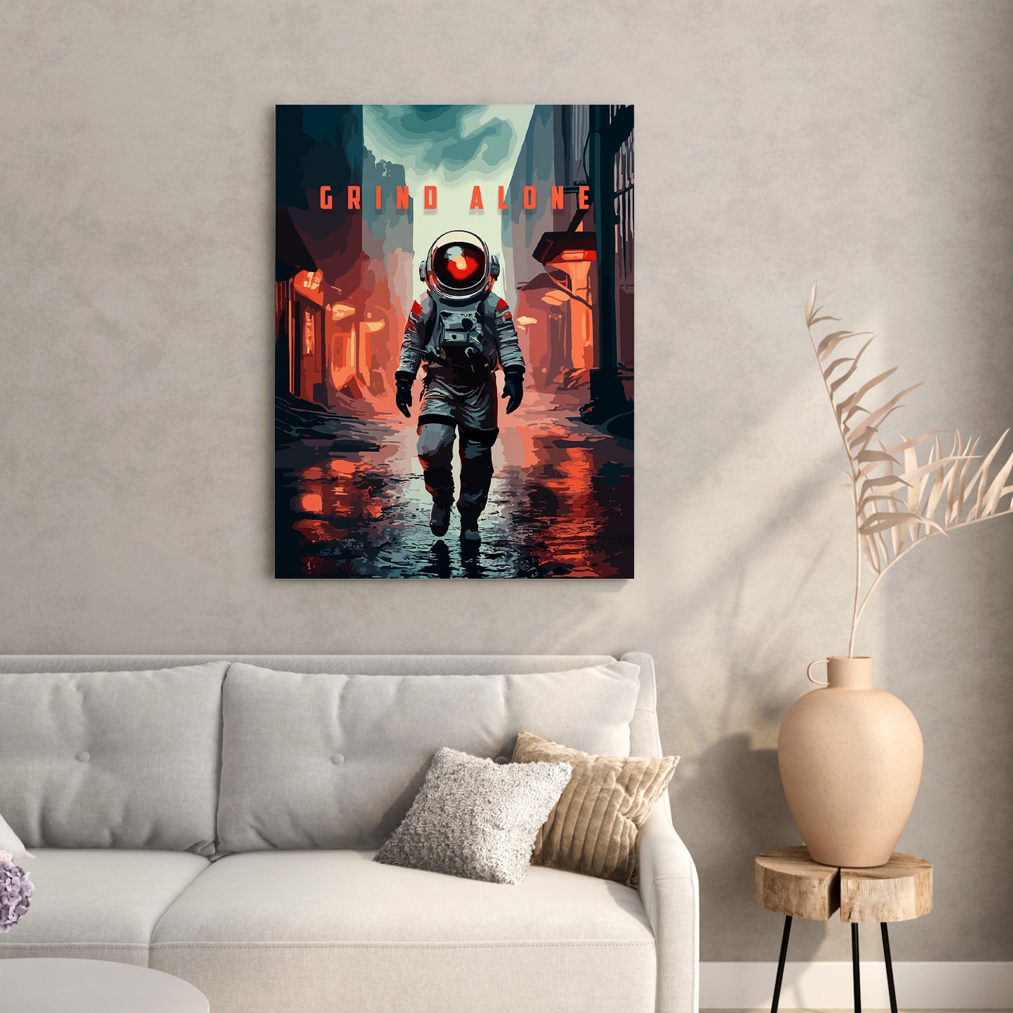 Motivational Quote Canvas Arts with Astronaut for Home Office Study Room Living Room Wall Decor-Kotart