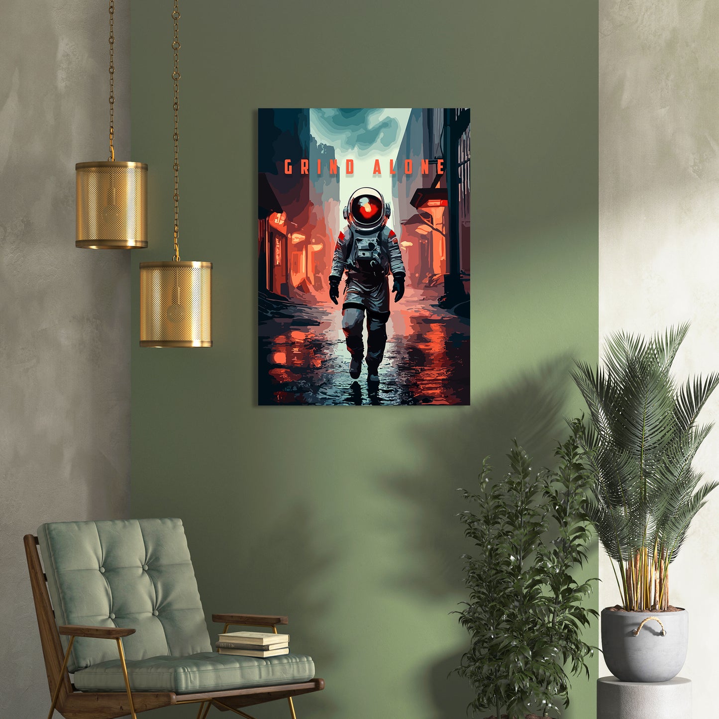 Motivational Quote Canvas Arts with Astronaut for Home Office Study Room Living Room Wall Decor-Kotart