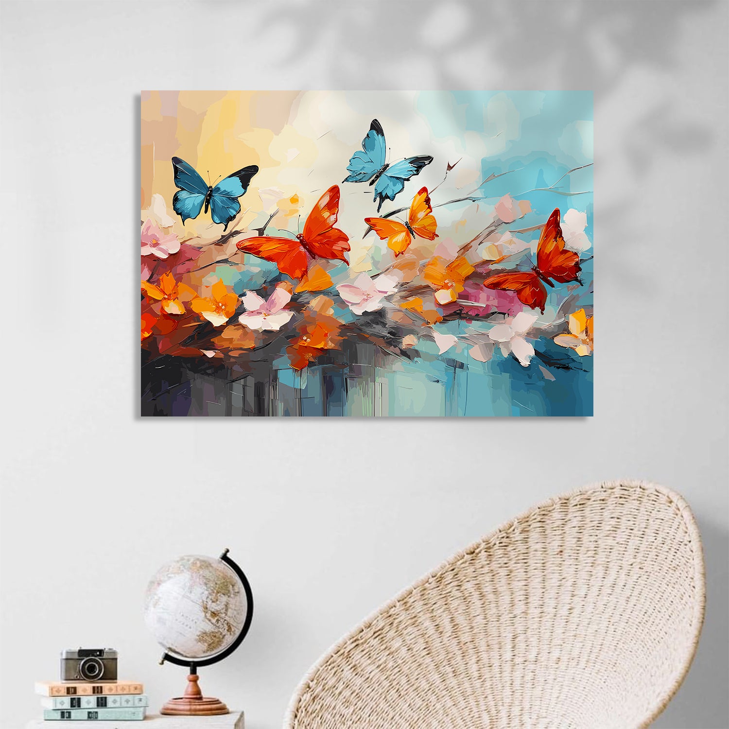 Vibrant Butterfly Pop Art Canvas Painting-Kotart