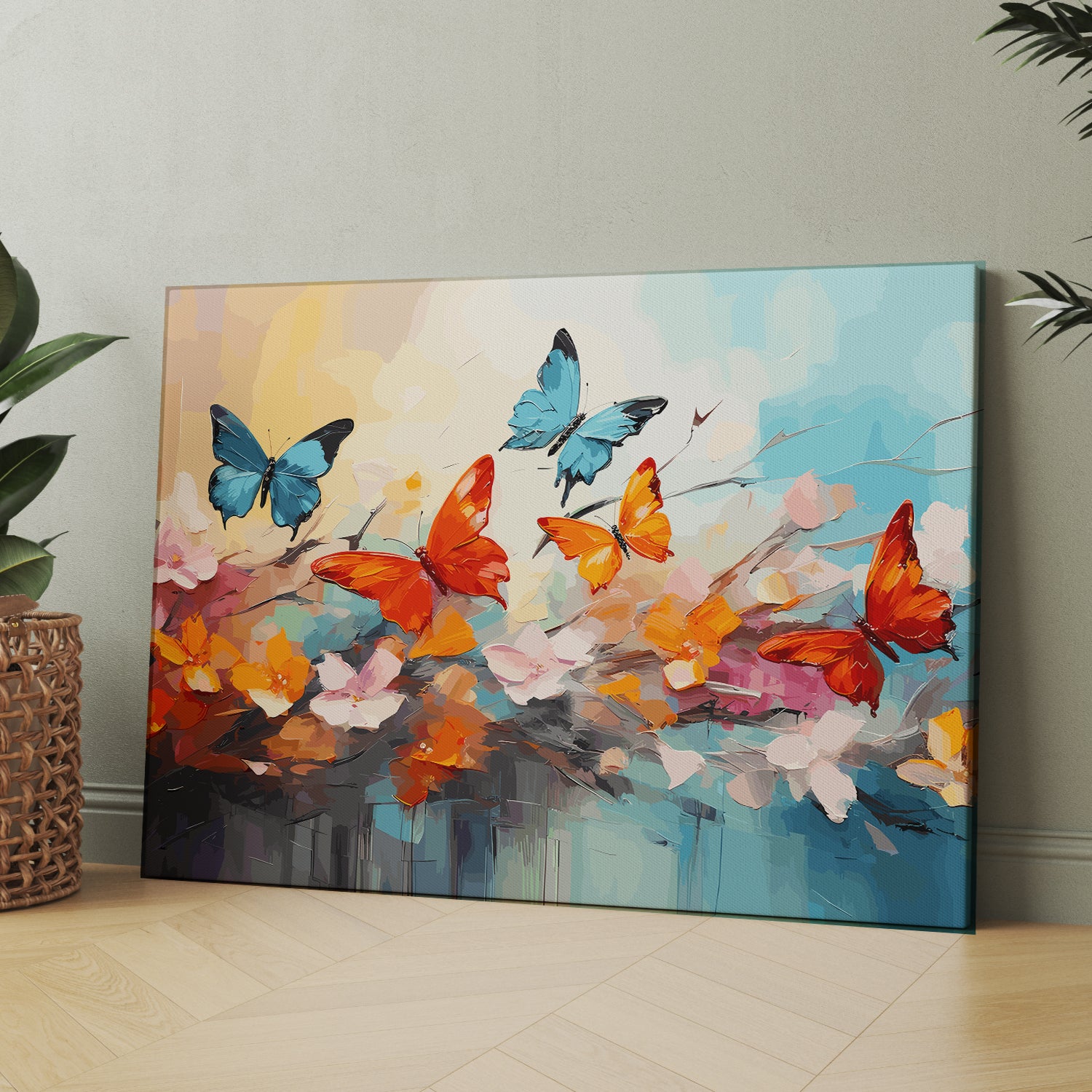 Vibrant Butterfly Pop Art Canvas Painting-Kotart