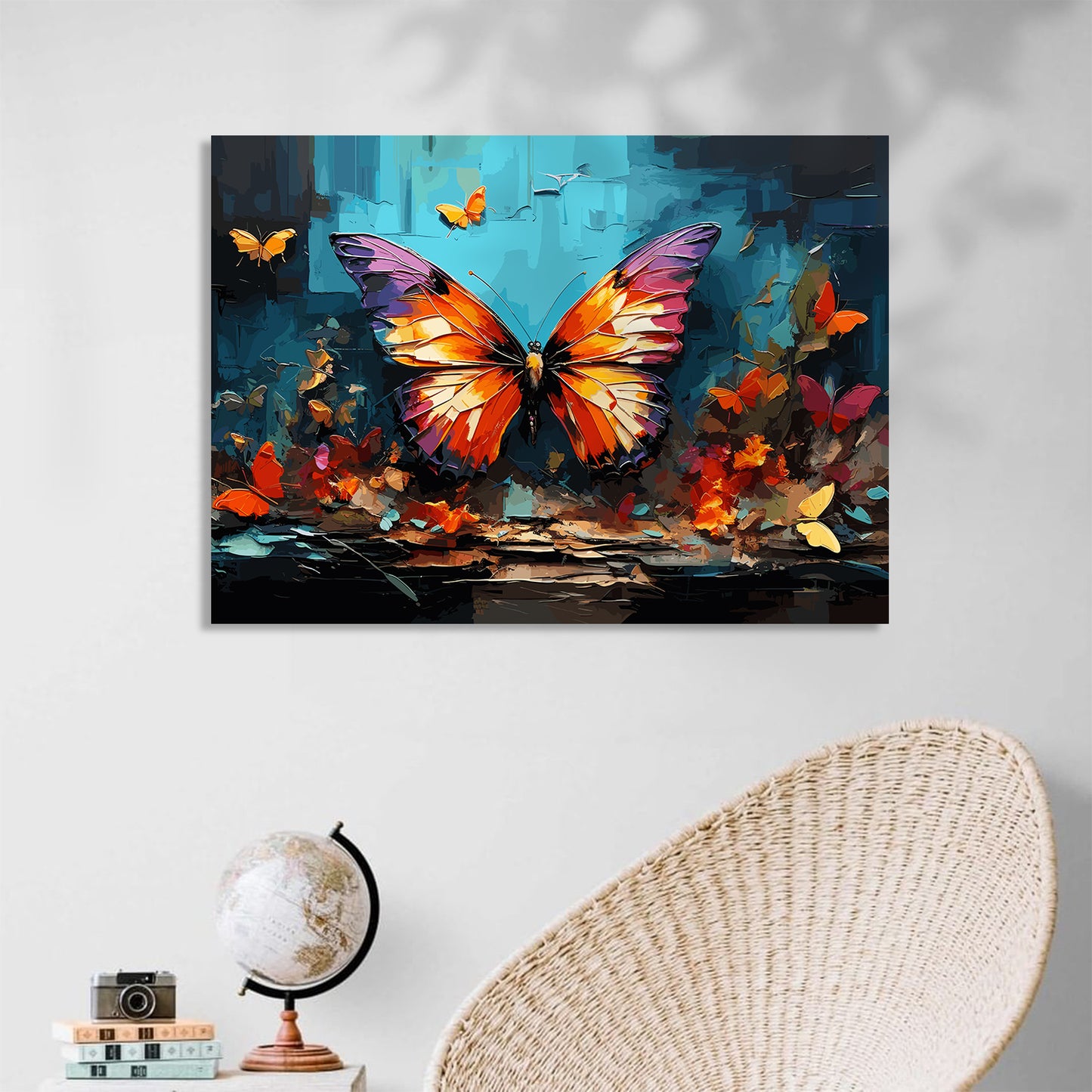 Vibrant Nature-Inspired Butterfly Canvas Painting - A Symphony of Colors and Beauty-Kotart