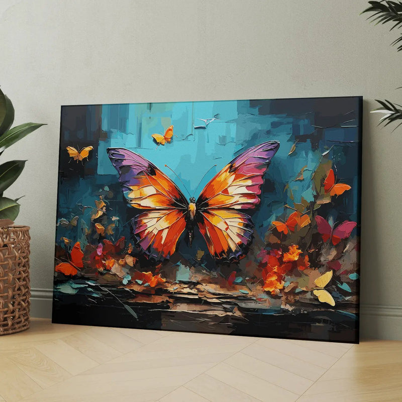 Vibrant Nature-Inspired Butterfly Canvas Painting - A Symphony of Colors and Beauty-Kotart