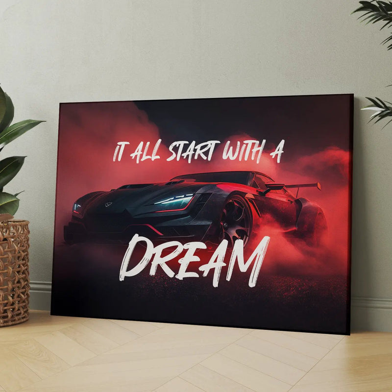 It All Start with a Dream Motivational Canvas Arts for Home Office Study Room Living Room Wall Decor-Kotart