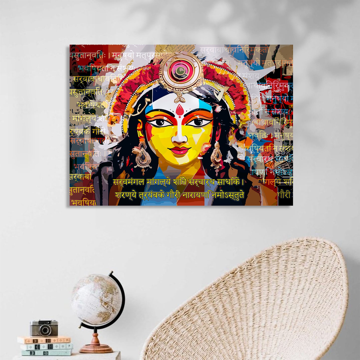 Empowerment on Canvas: Goddess Durga Artistry Canvas Paintings for Home and Living Room Pooja Room Wall Decor-Kotart