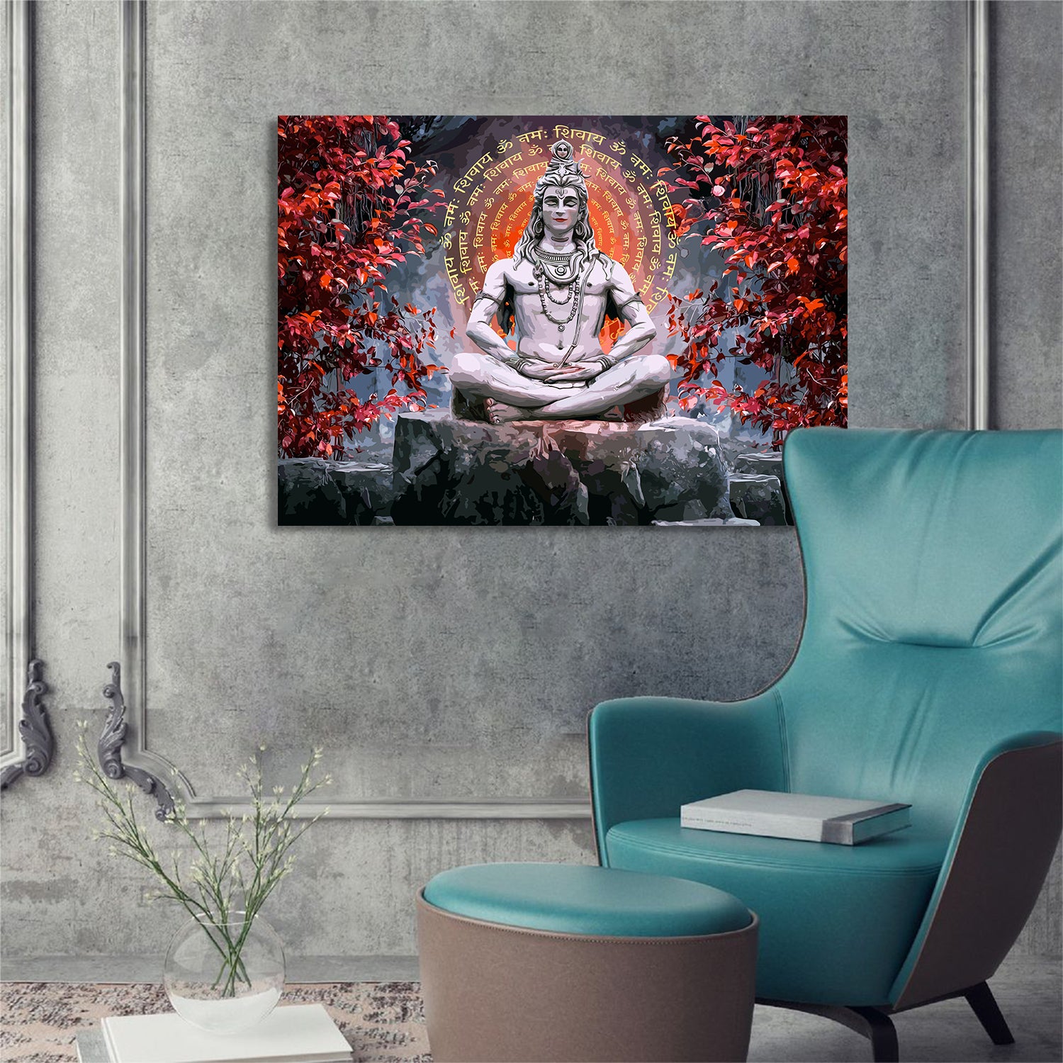 Shiva Canvas Painting - Divine Meditative Grace and Timeless Beauty-Kotart