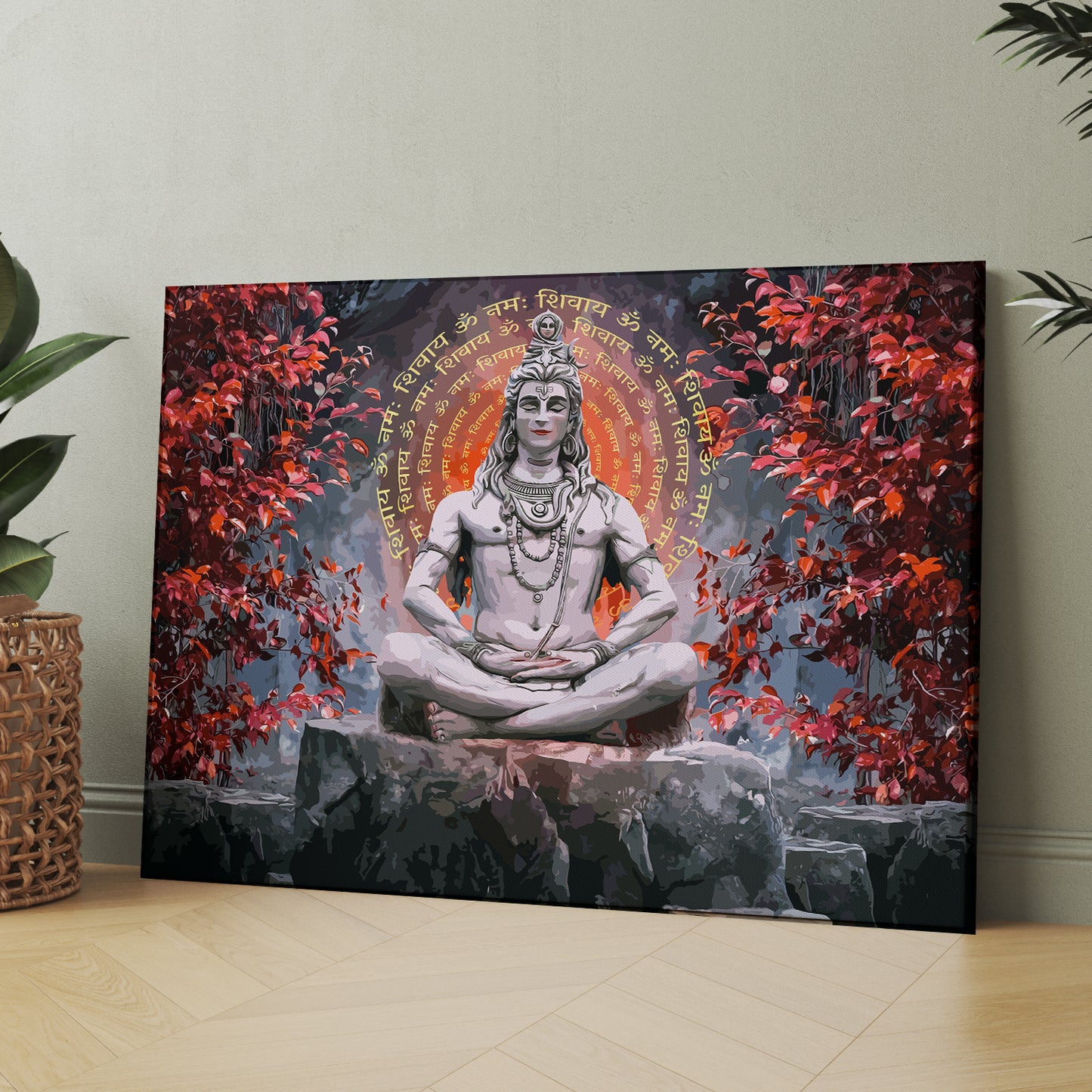 Shiva Canvas Painting - Divine Meditative Grace and Timeless Beauty-Kotart