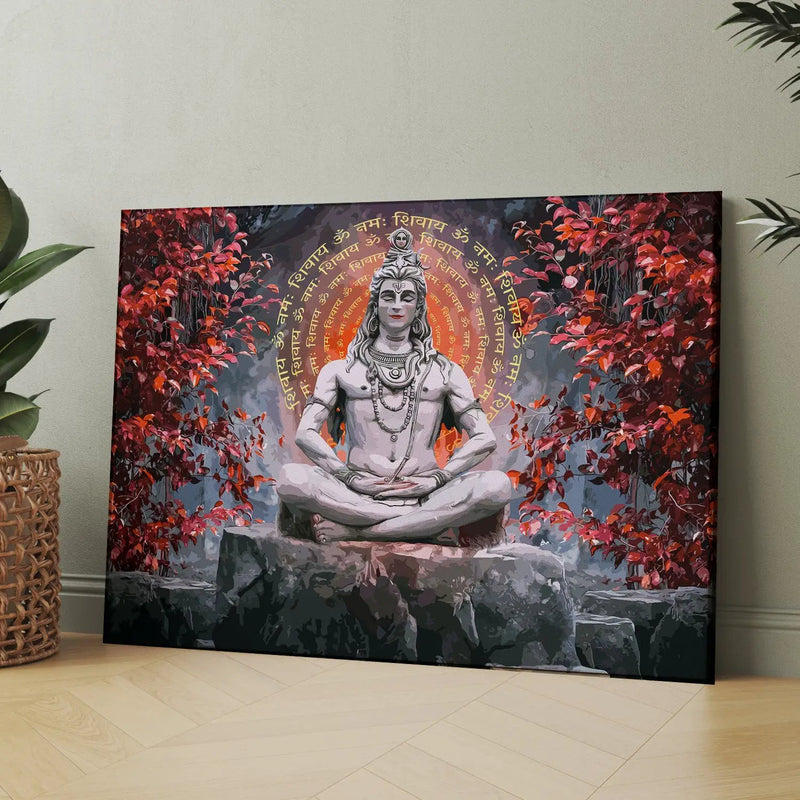 Shiva Canvas Painting - Divine Meditative Grace and Timeless Beauty-Kotart
