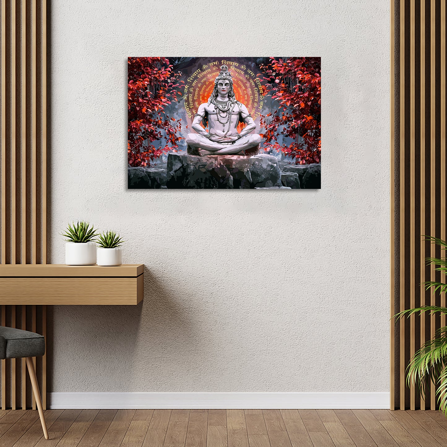 Shiva Canvas Painting - Divine Meditative Grace and Timeless Beauty-Kotart